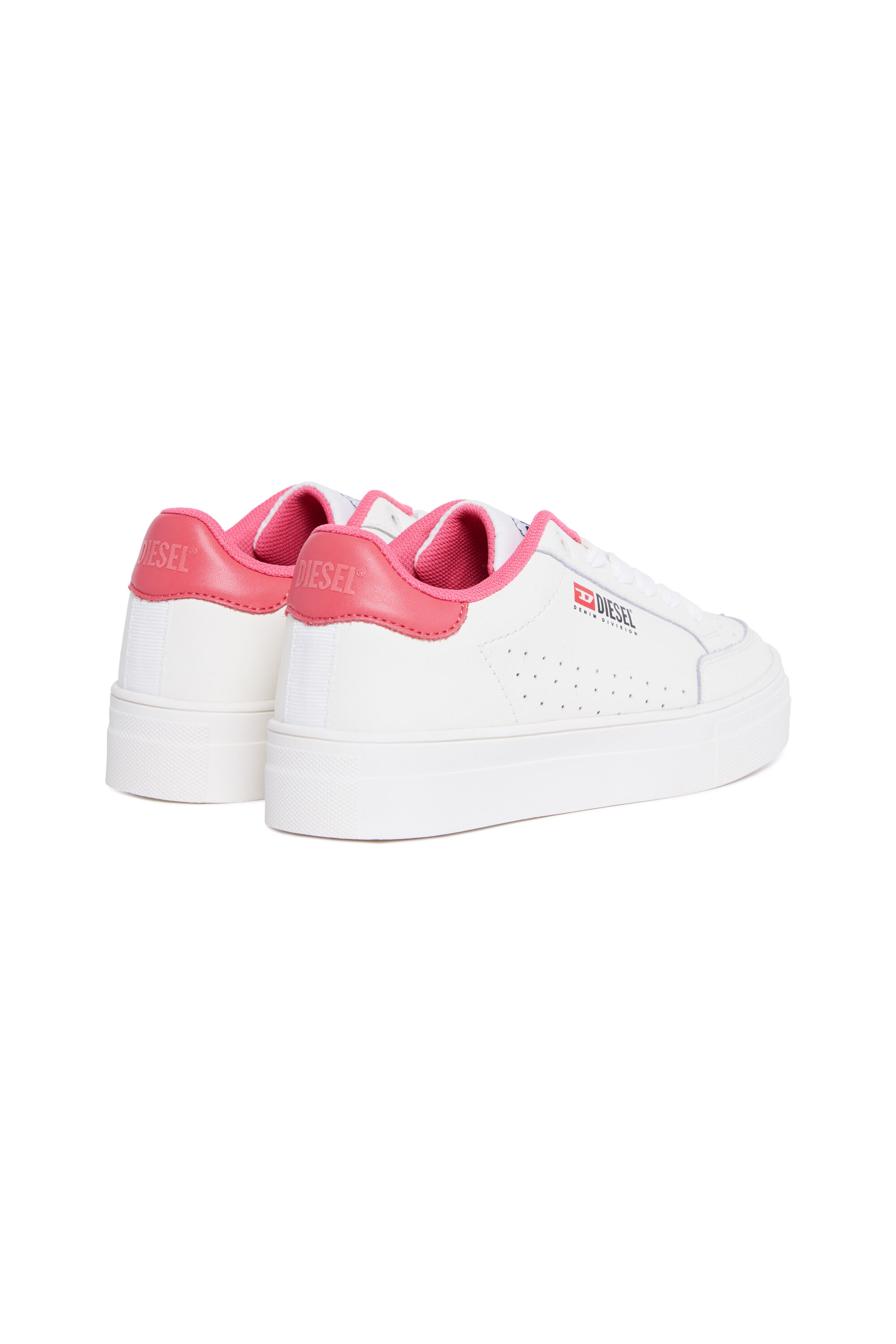 Diesel - S-VANEELA VTG, Unisex's Sneakers in perforated leather in White/Pink - 3