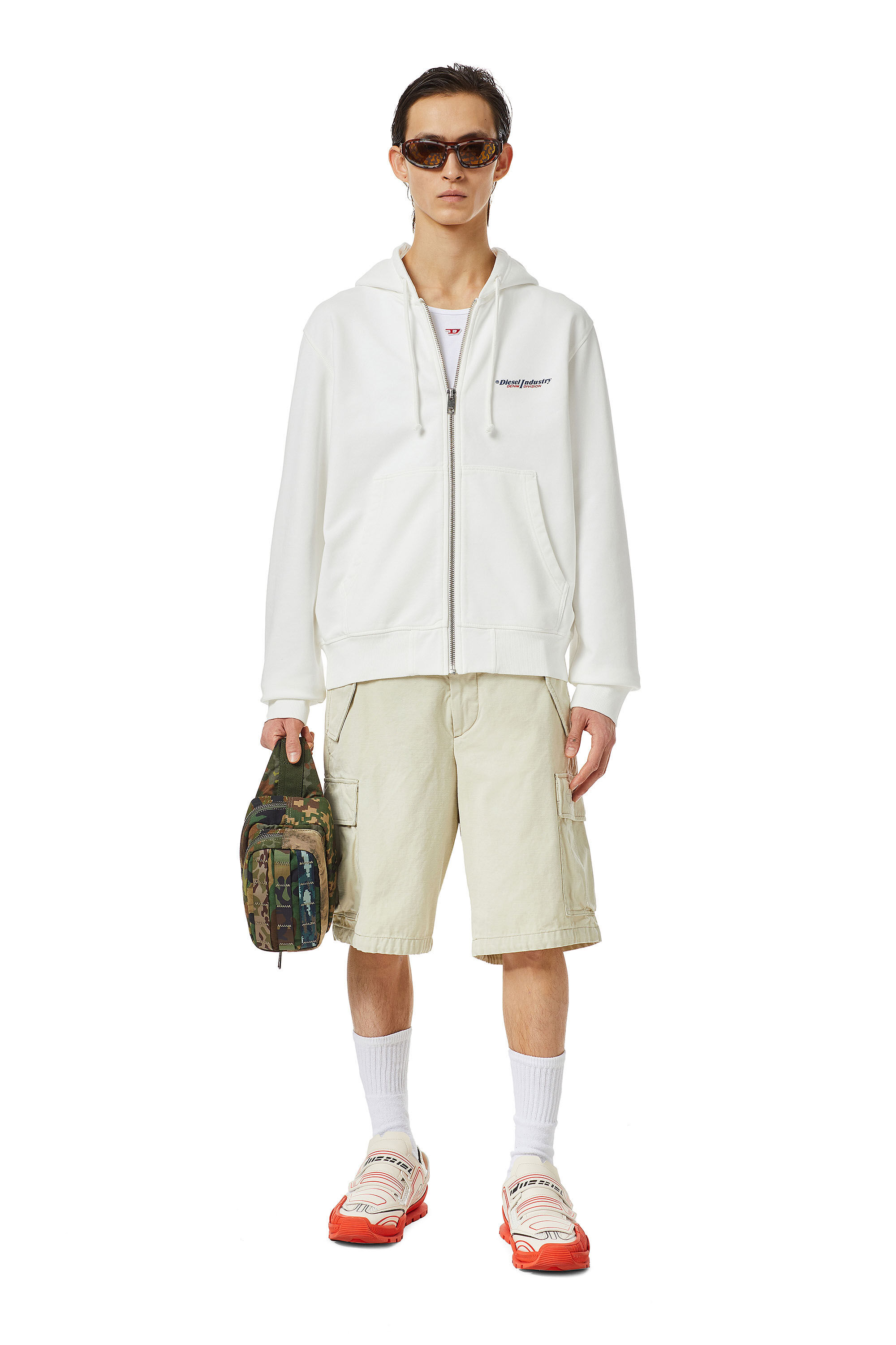 Diesel - S-GINN-HOOD-ZIP-IND, White - Image 1