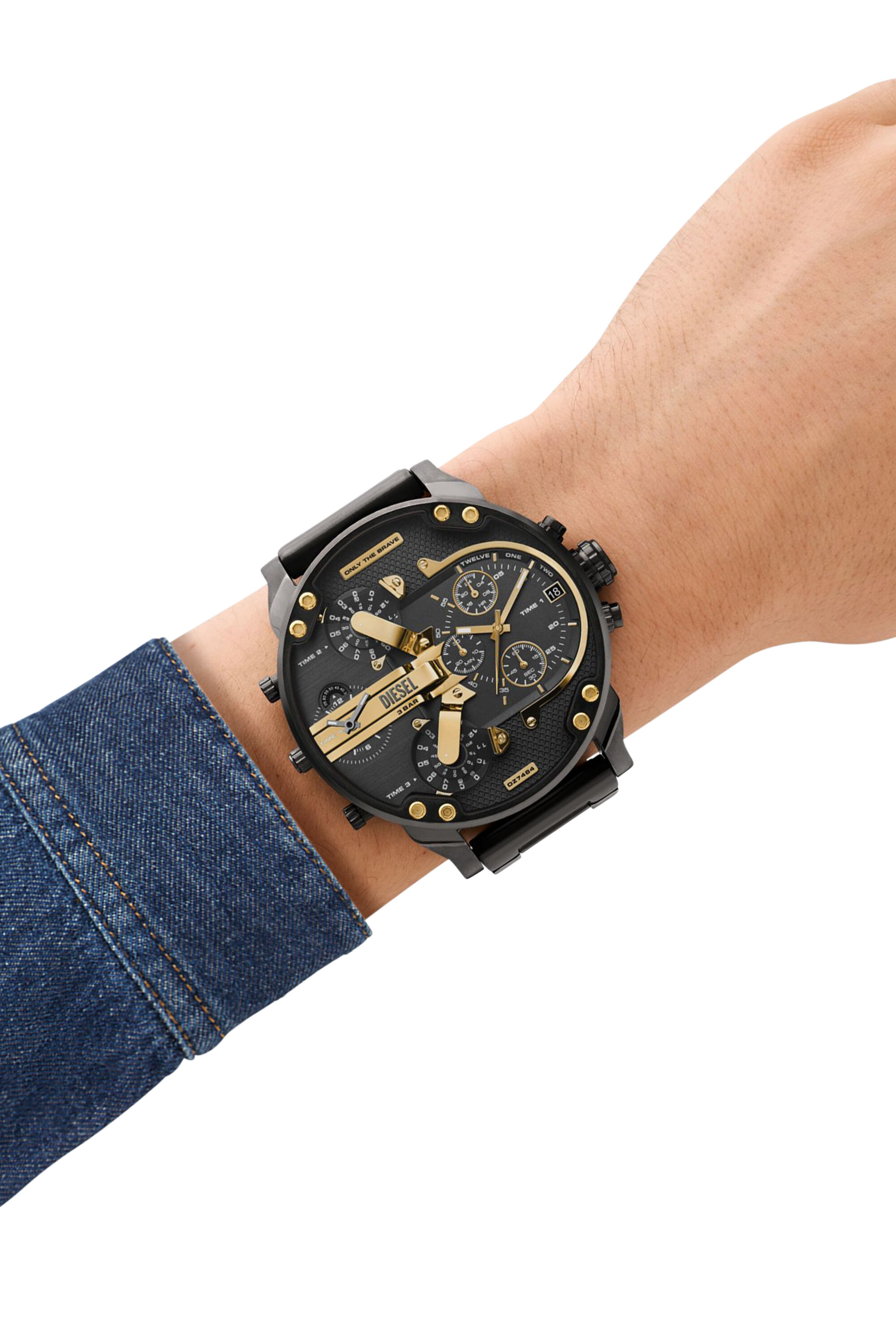 Men s Mr. Daddy Two Tone Stainless Steel Watch Grey Diesel