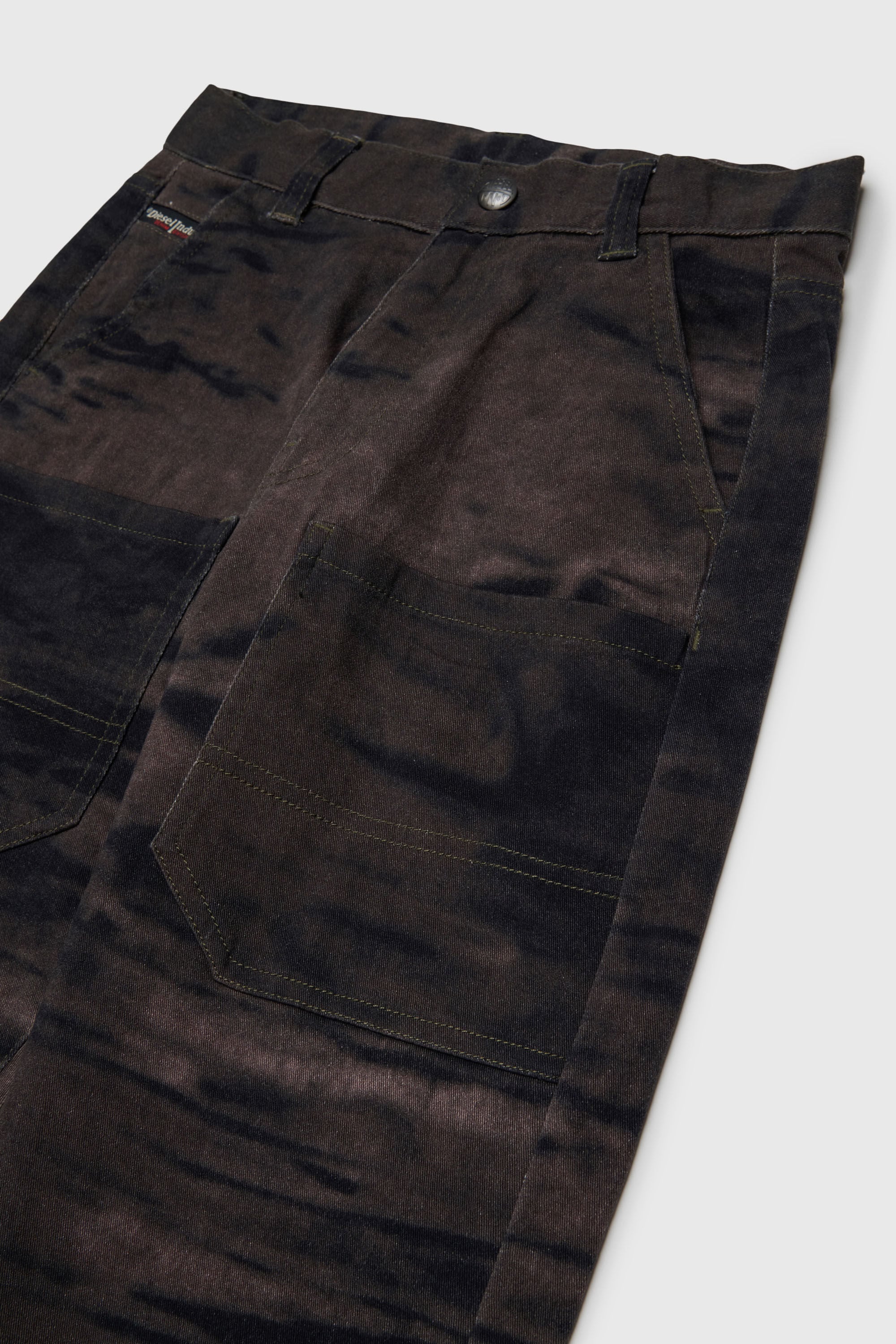 Diesel - PJAKE, Man's Cotton pants in stretch cotton with streaky effect in Green - 3