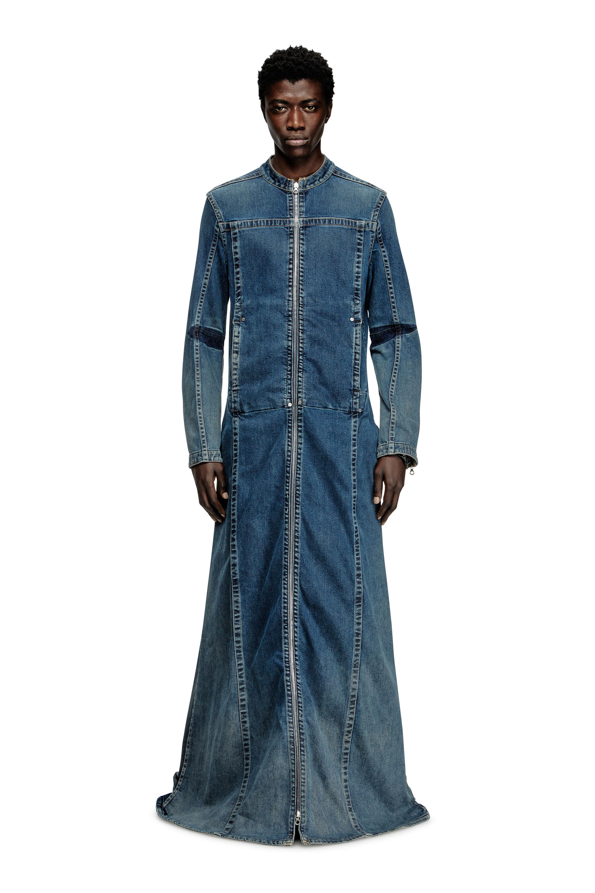 Diesel - D-JORGE-RE-FSG, Man's Extreme coat in Rehab denim in Medium blue - 1