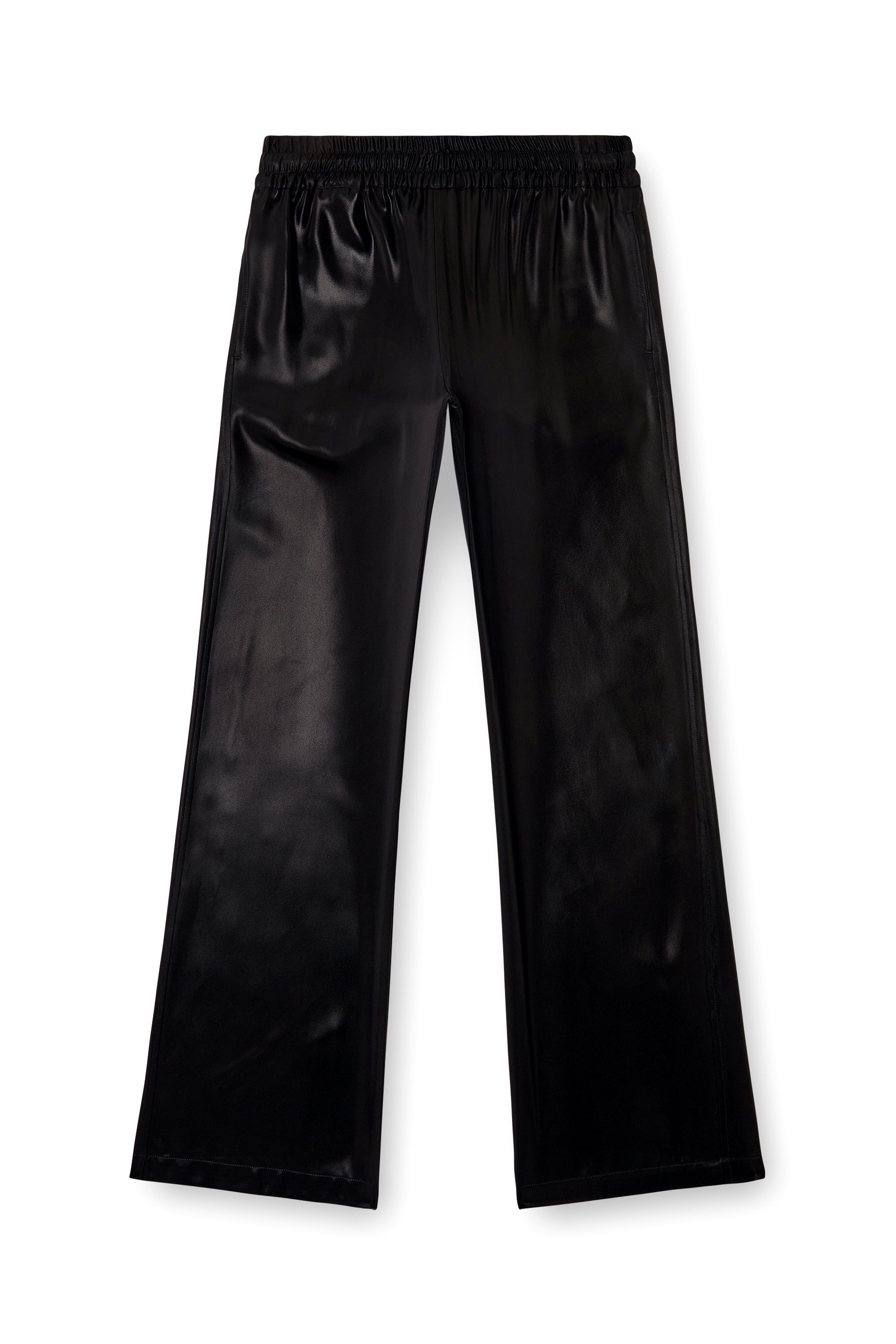 Women s Satin track pants Black Diesel