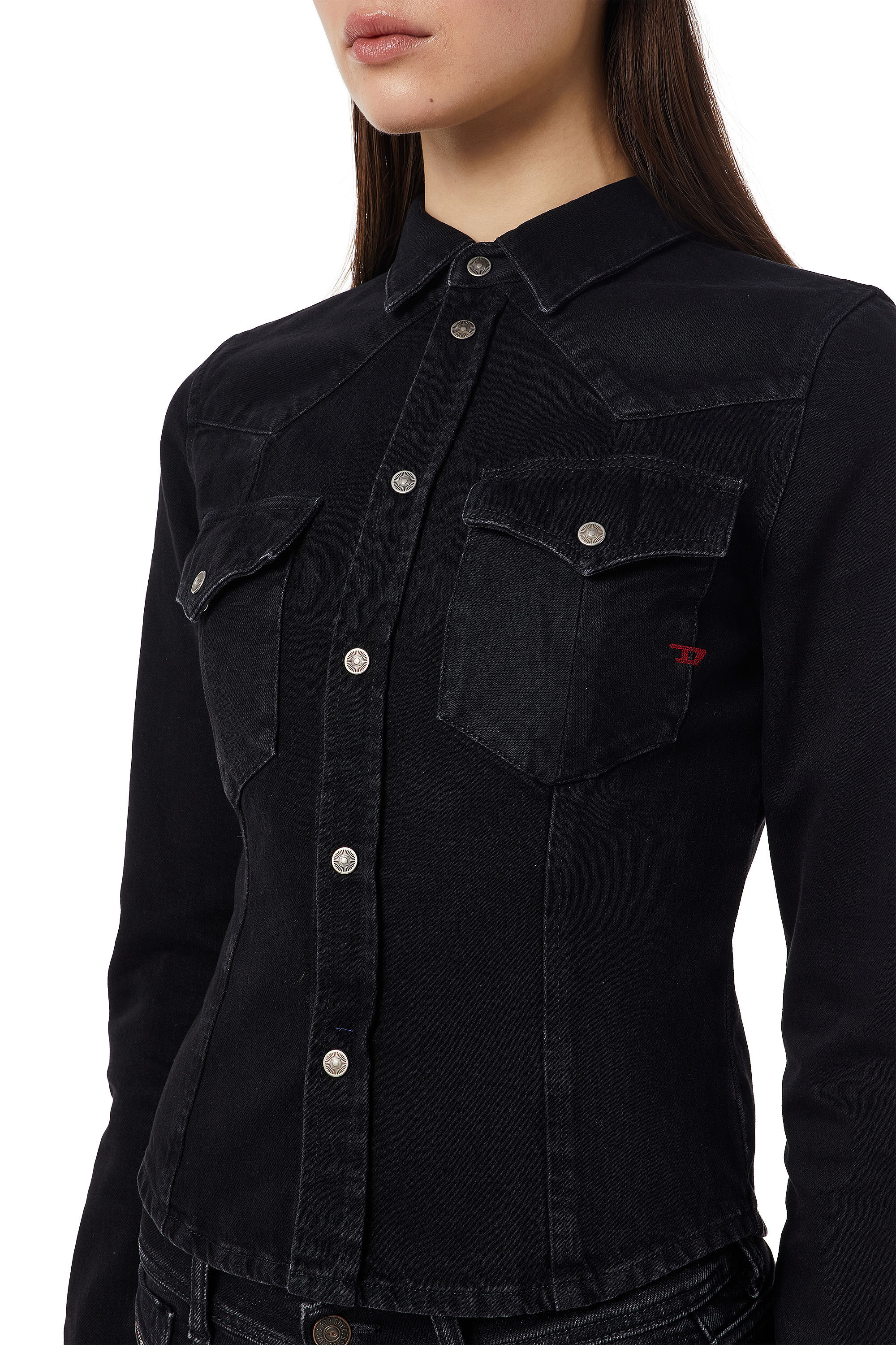 Diesel - DE-RIN WESTERN SHIRT, Black/Dark grey - Image 5