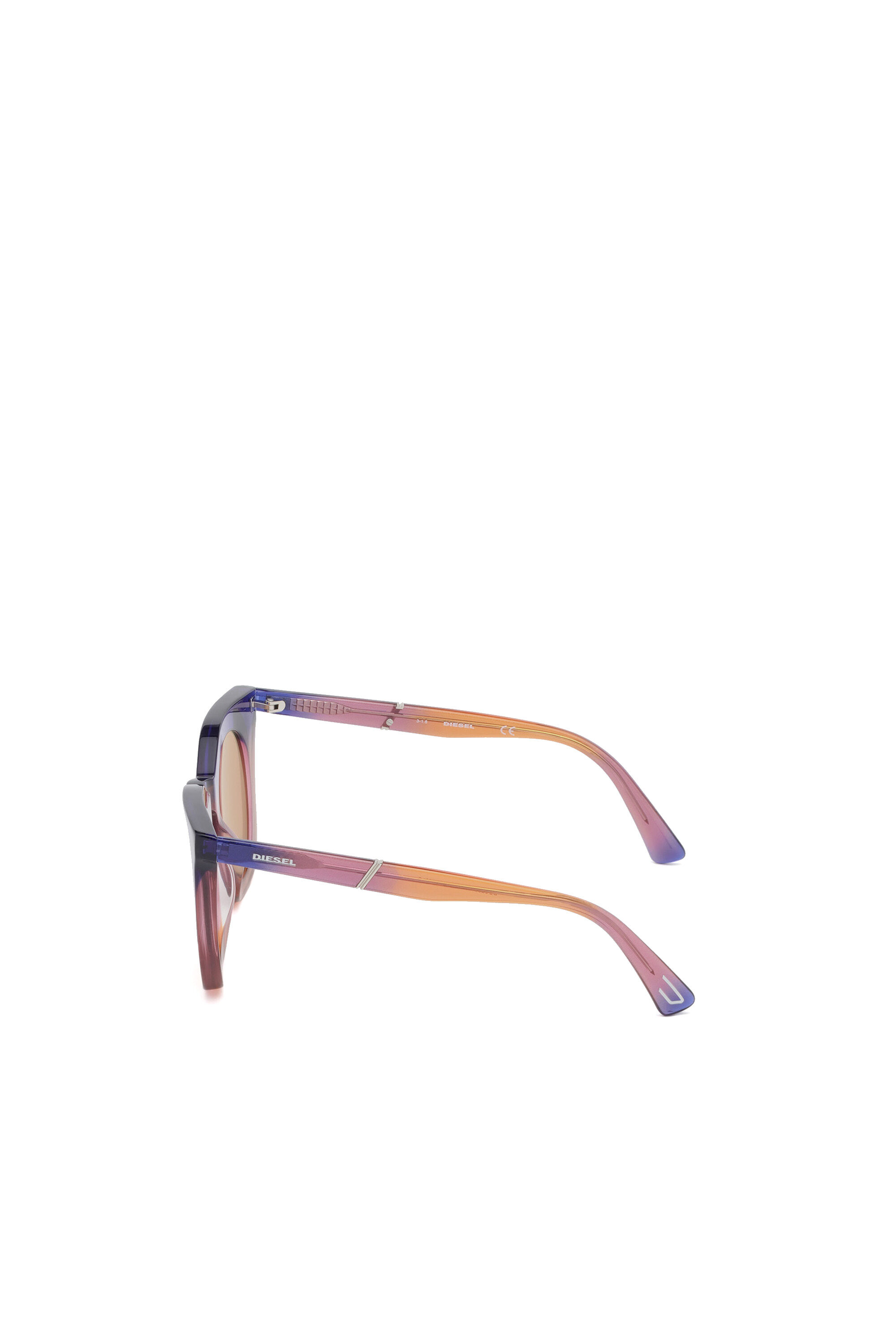 Diesel - DL0283, Woman's Rounded sunglasses in acetate in Violet - 4