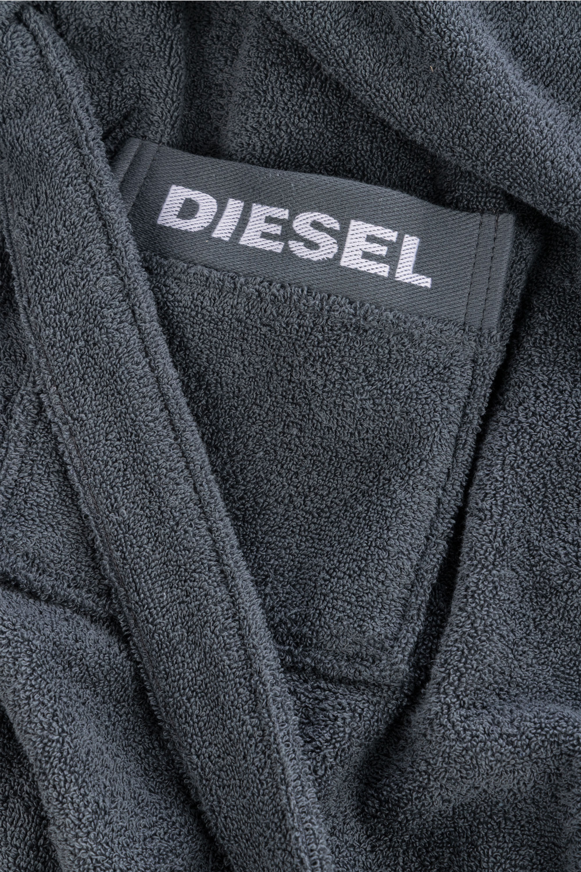 Diesel - 1015121 LOGO-COTTON BATHROBE SIZE XL/XXL, Unisex's Logo-Cotton Terry Bathrobe, XL/XXL size in Dark grey - 2