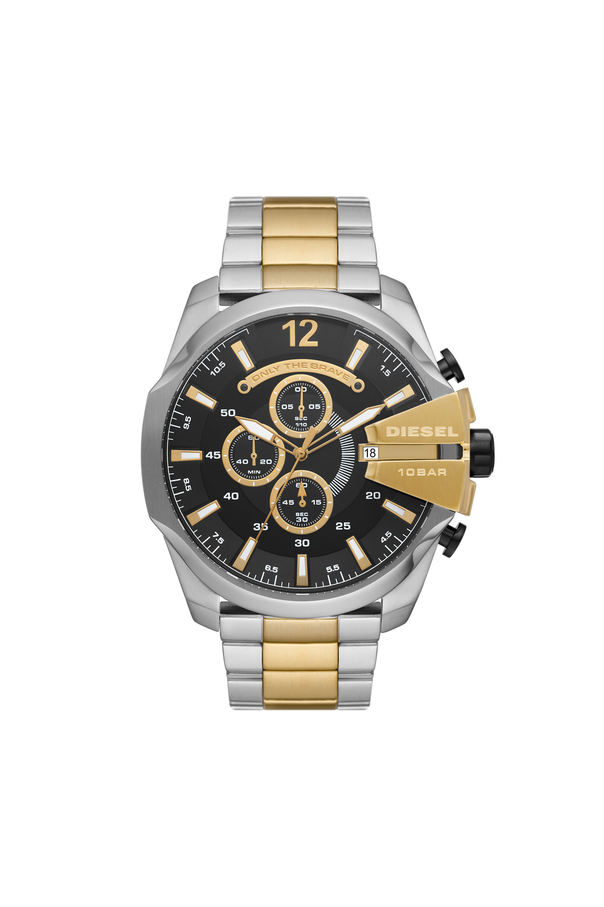 DZ4581 Men s silver and gold stainless steel watch Diesel