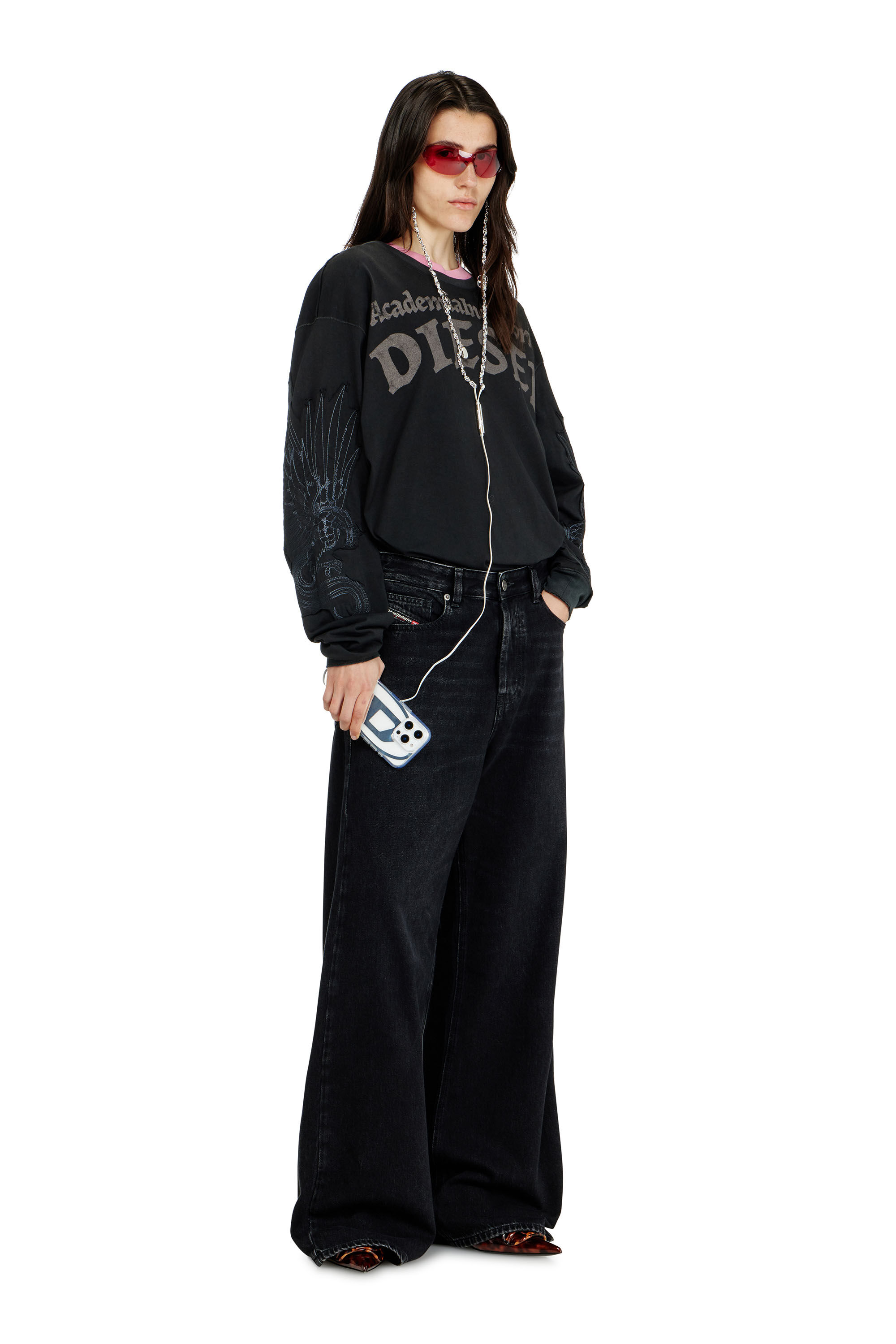 Women's Relaxed Jeans | Low Waist 1996 D-Sire | Black/Dark grey