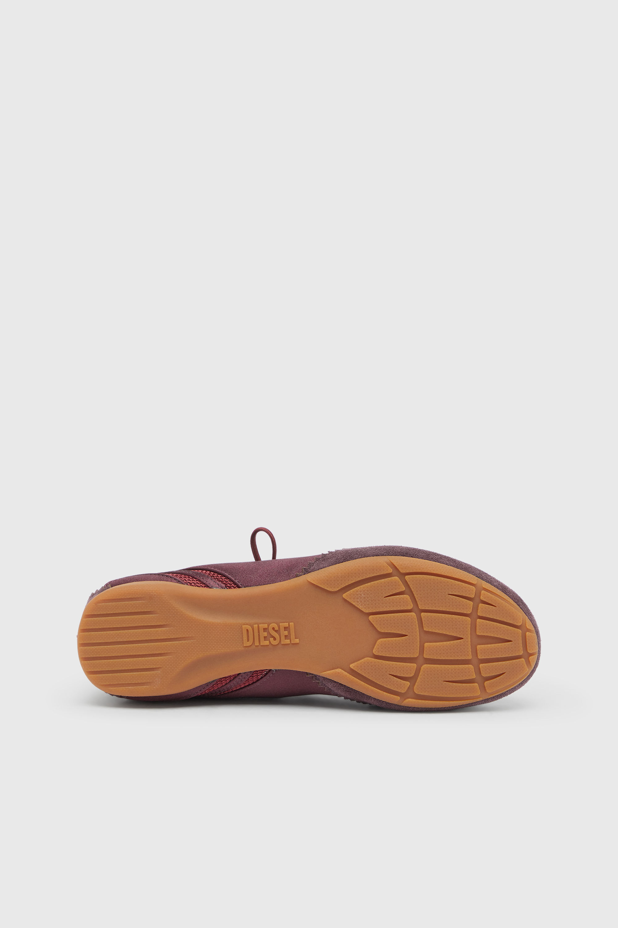 Women's D-Mile - Lace-up ballerina flats in leather and mesh | Red