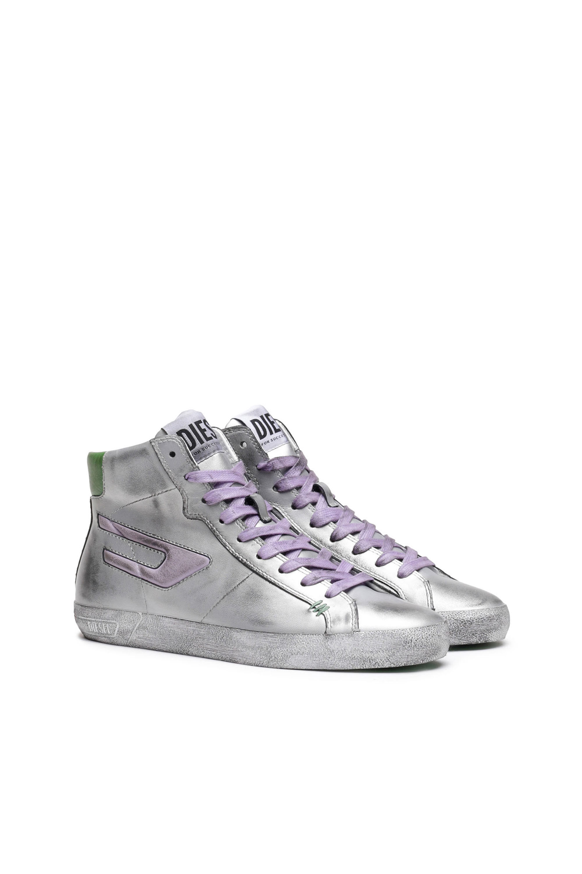 shiny high top sneakers