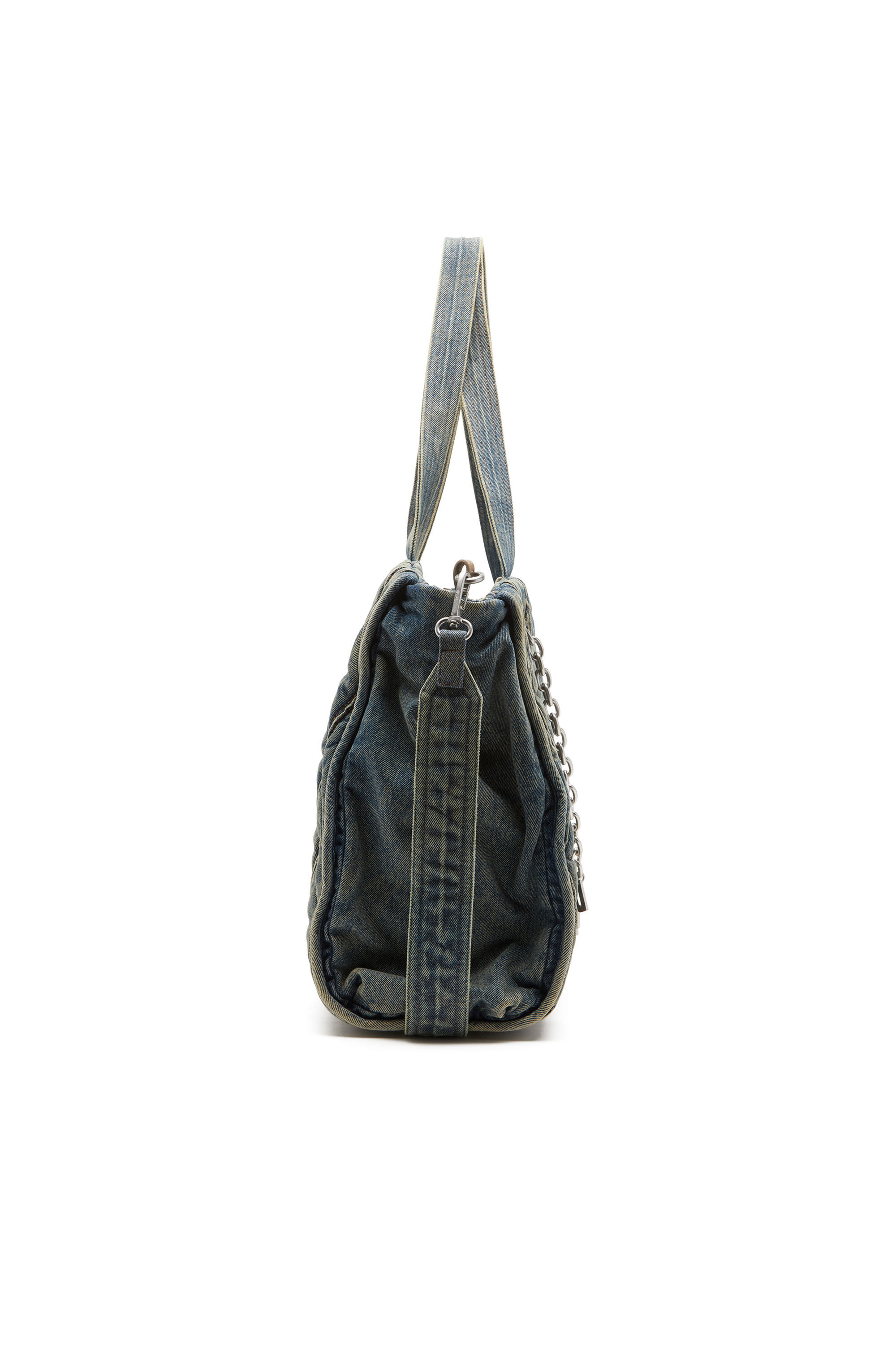 Women's Charm-D-Large tote bag in quilted denim | Blue | Diesel