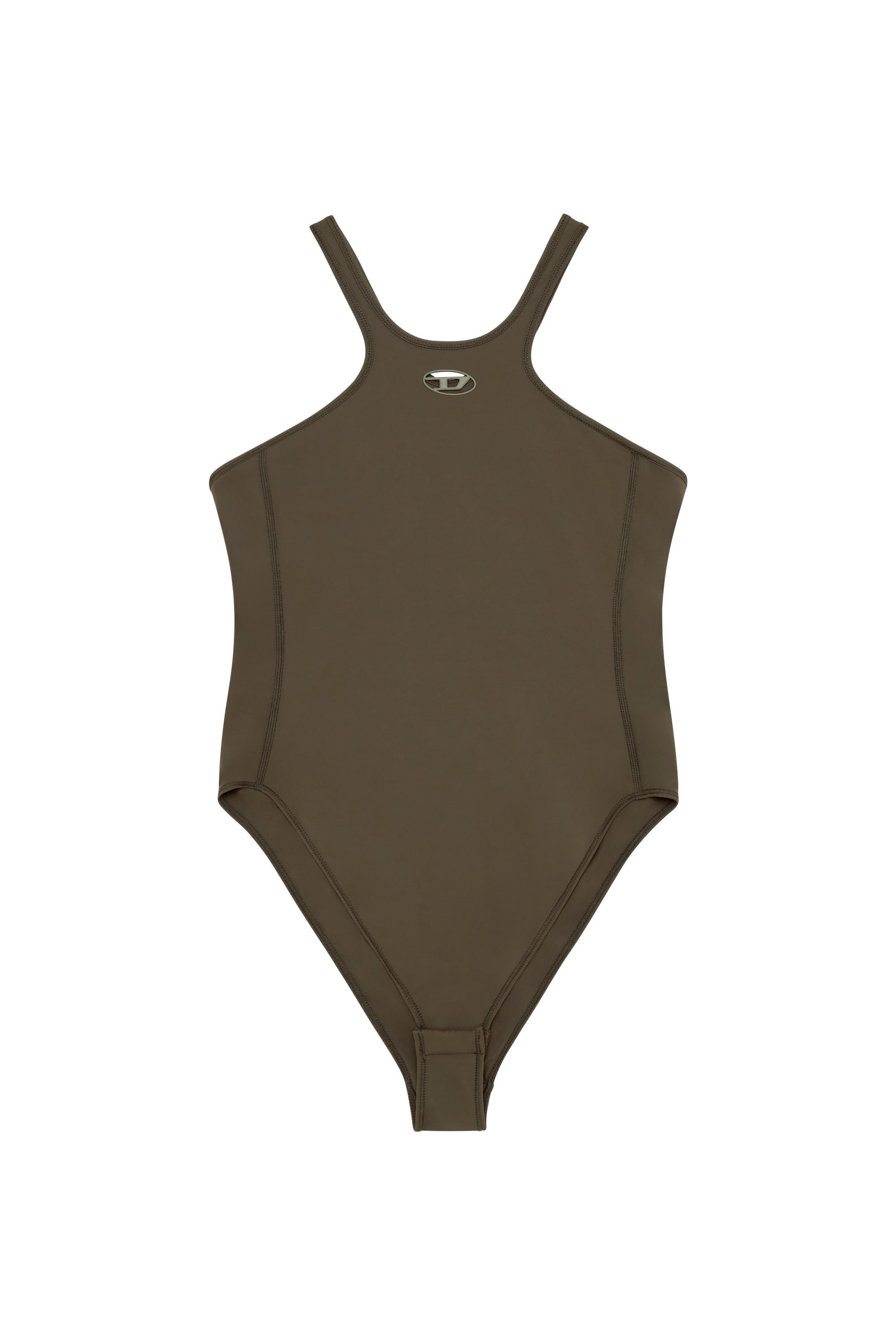 Diesel - CHRISTIE-UTLT, Woman's Stretch bodysuit with Oval D detail in Brown - 2