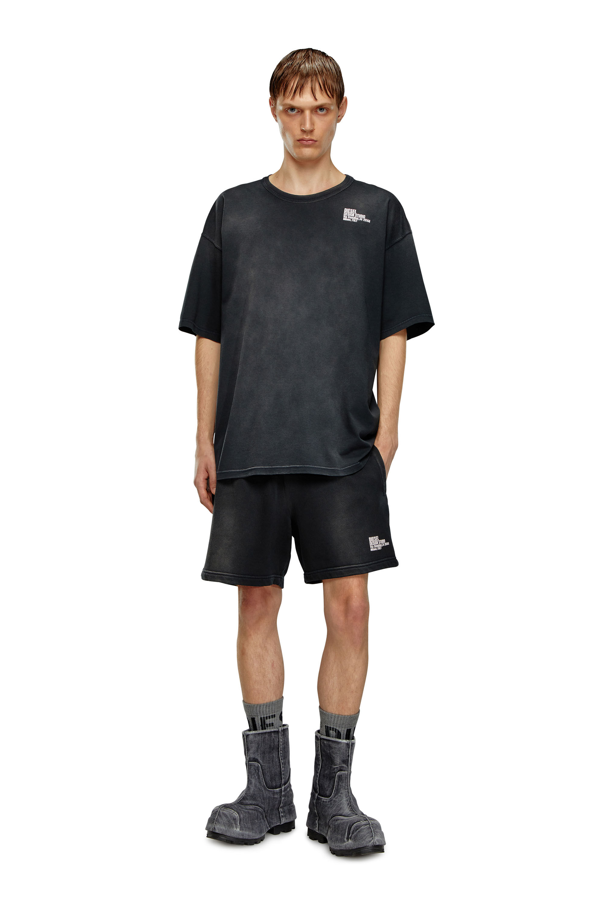 Diesel - T-BOXT-N7, Man T-shirt with mini Design Studio print in Black - Image 1