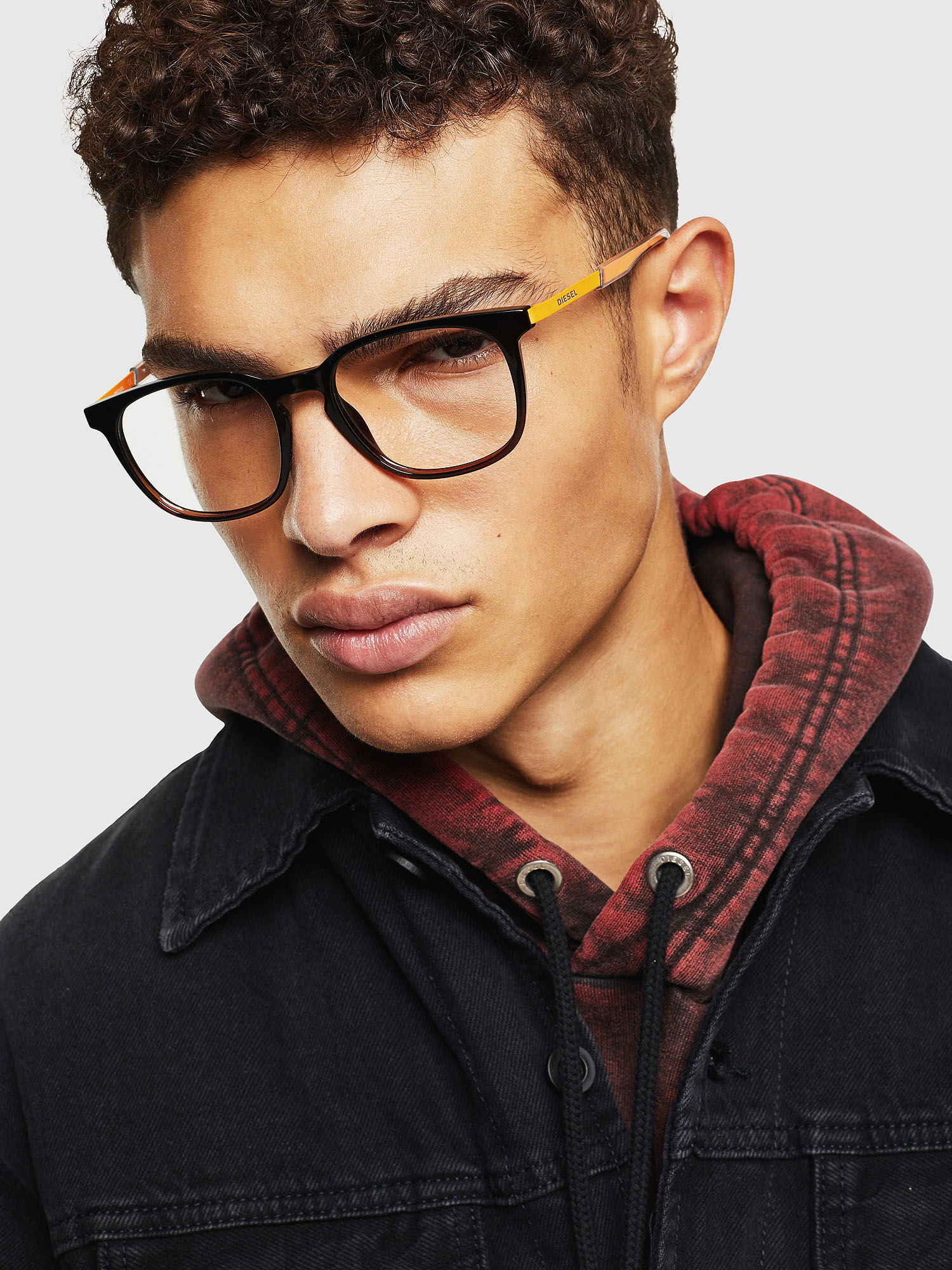 Diesel - DL5349, Unisex's Unisex eyewear with a square silhouette in Black/Yellow - 4