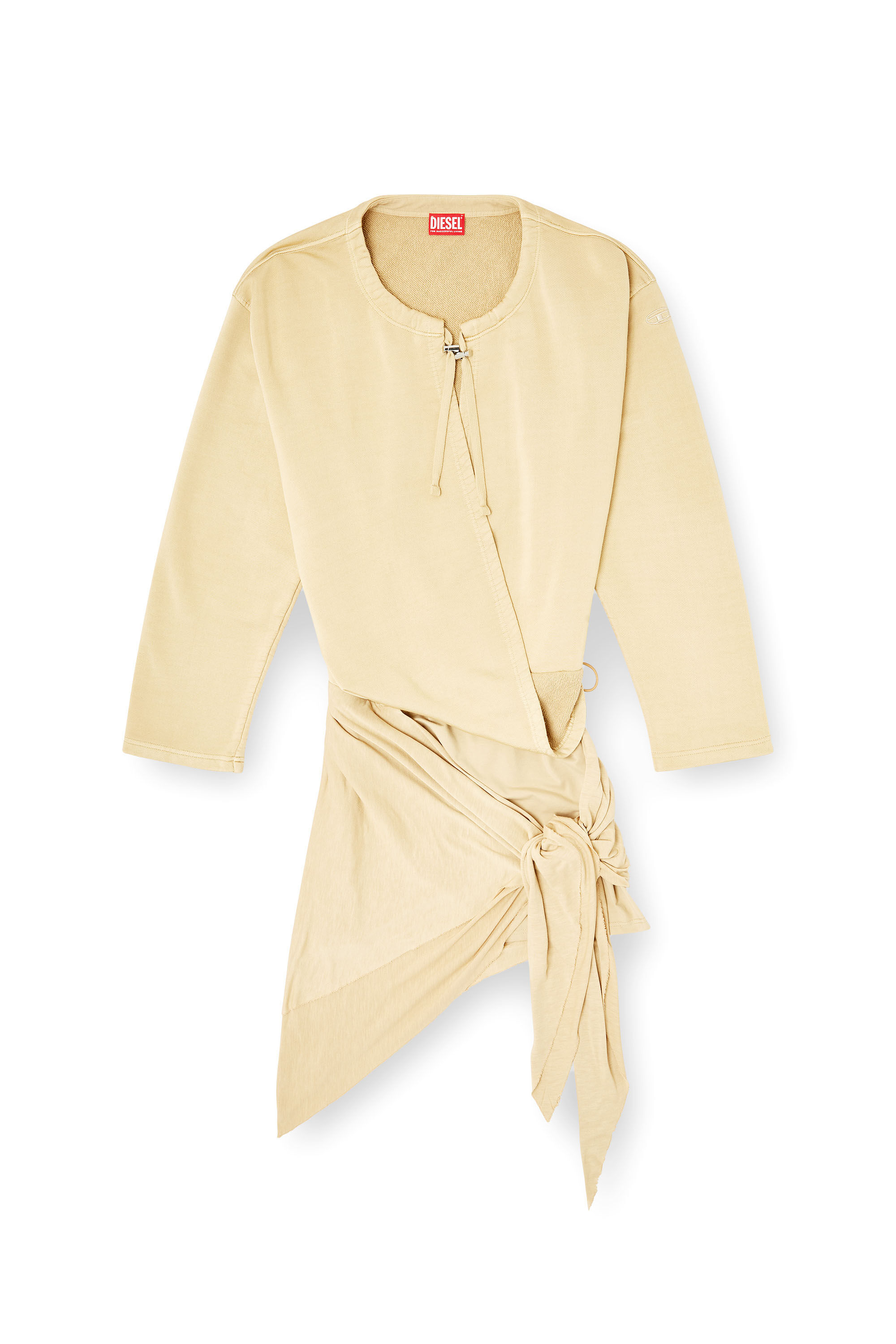 Diesel - D-CREED, Woman's Draped dress with ruched skirt in Beige - 2