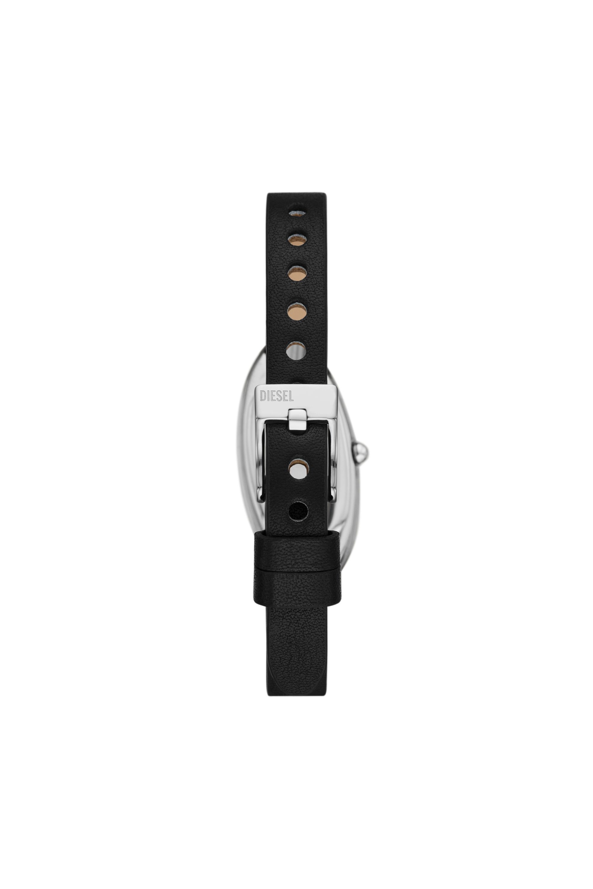 Women s D Era Two Hand Black Leather Watch Black Diesel