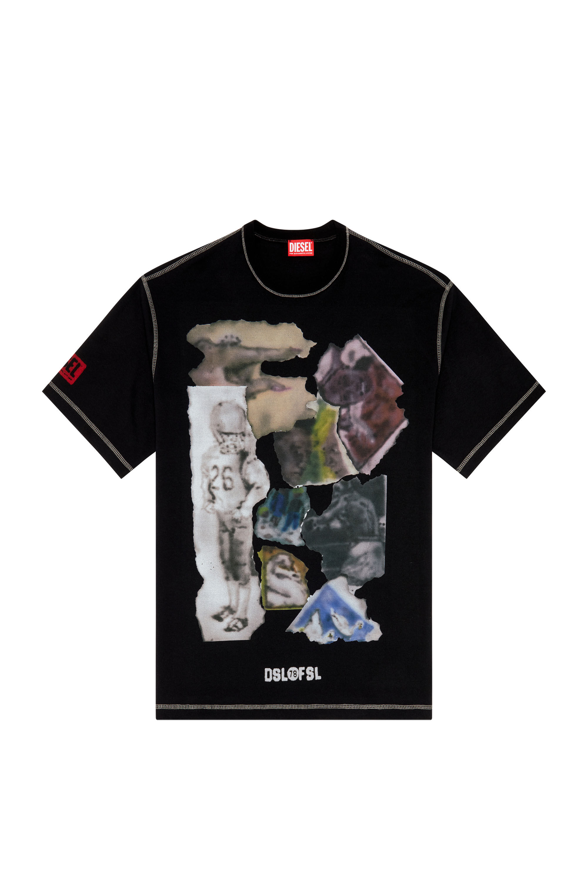 Diesel - T-WASH-N3, Man T-shirt with airbrush print in Black - Image 2