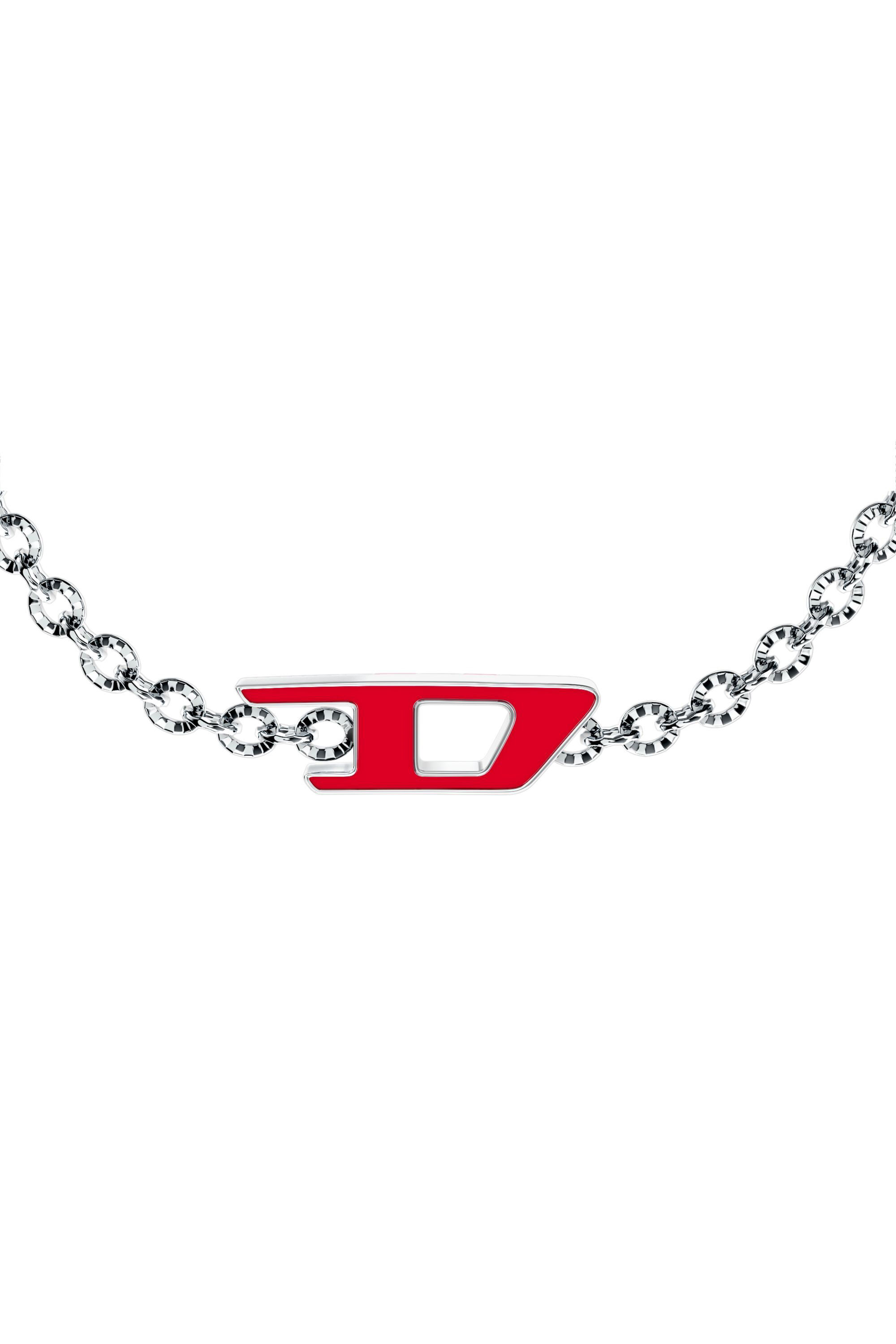 Diesel - DX1691040 JEWELLERY, Unisex's Stainless steel chain bracelet in Silver/Red - 3