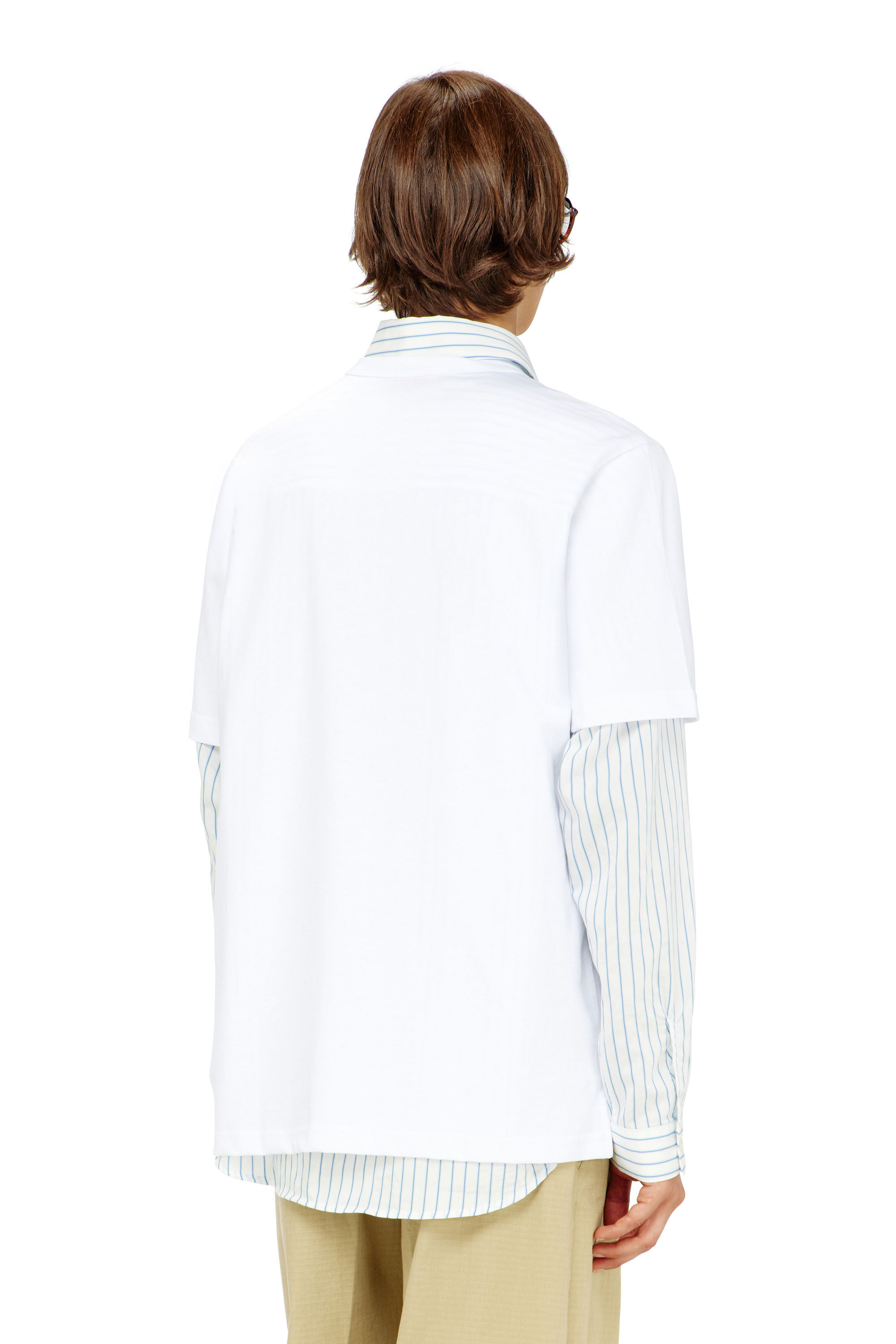 Diesel - T-ADJUST-OD, Man's T-shirt with metallic Oval D in White - 4