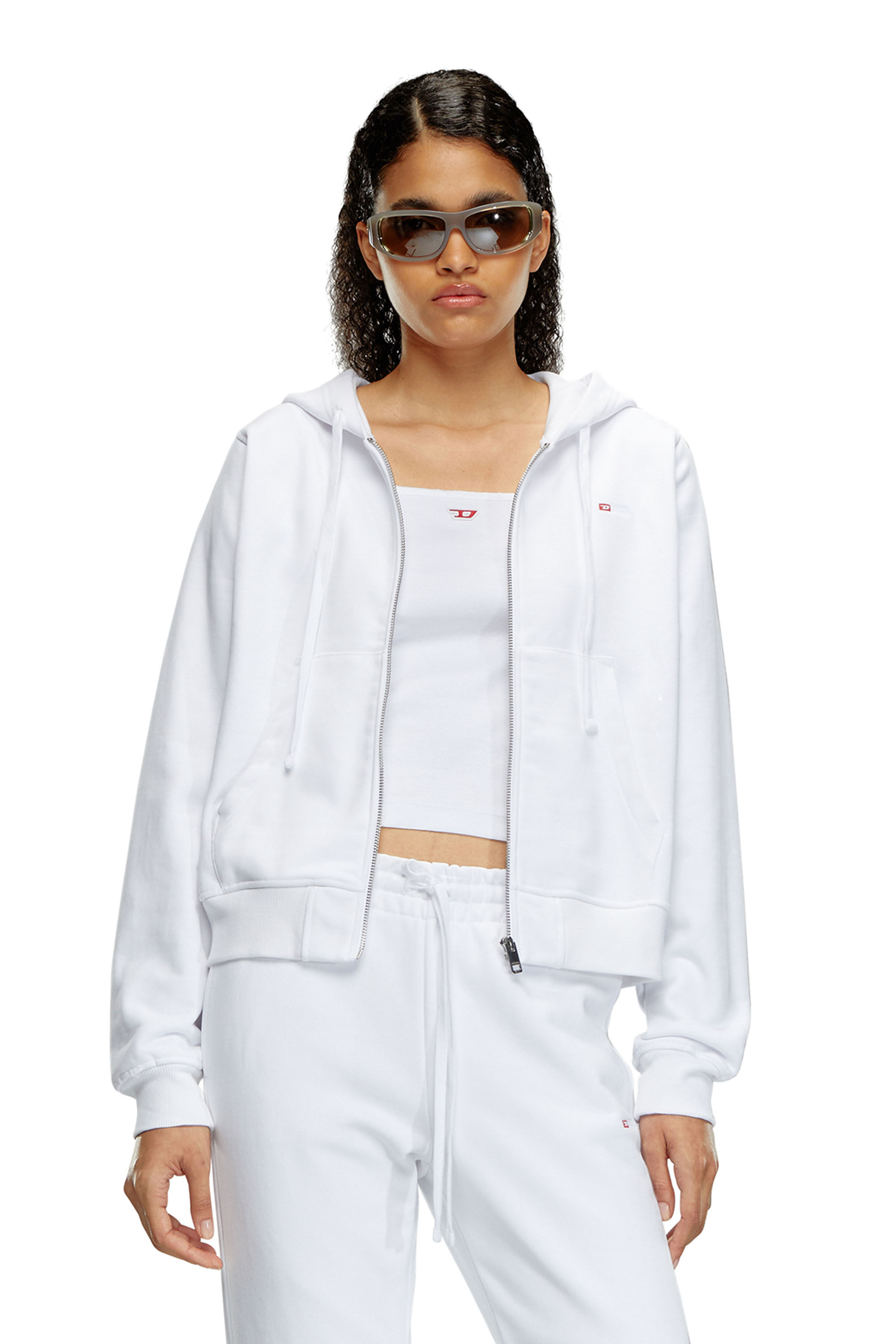 Diesel - F-REGGY-HOOD-ZIP-MICRODIV, White - Image 3