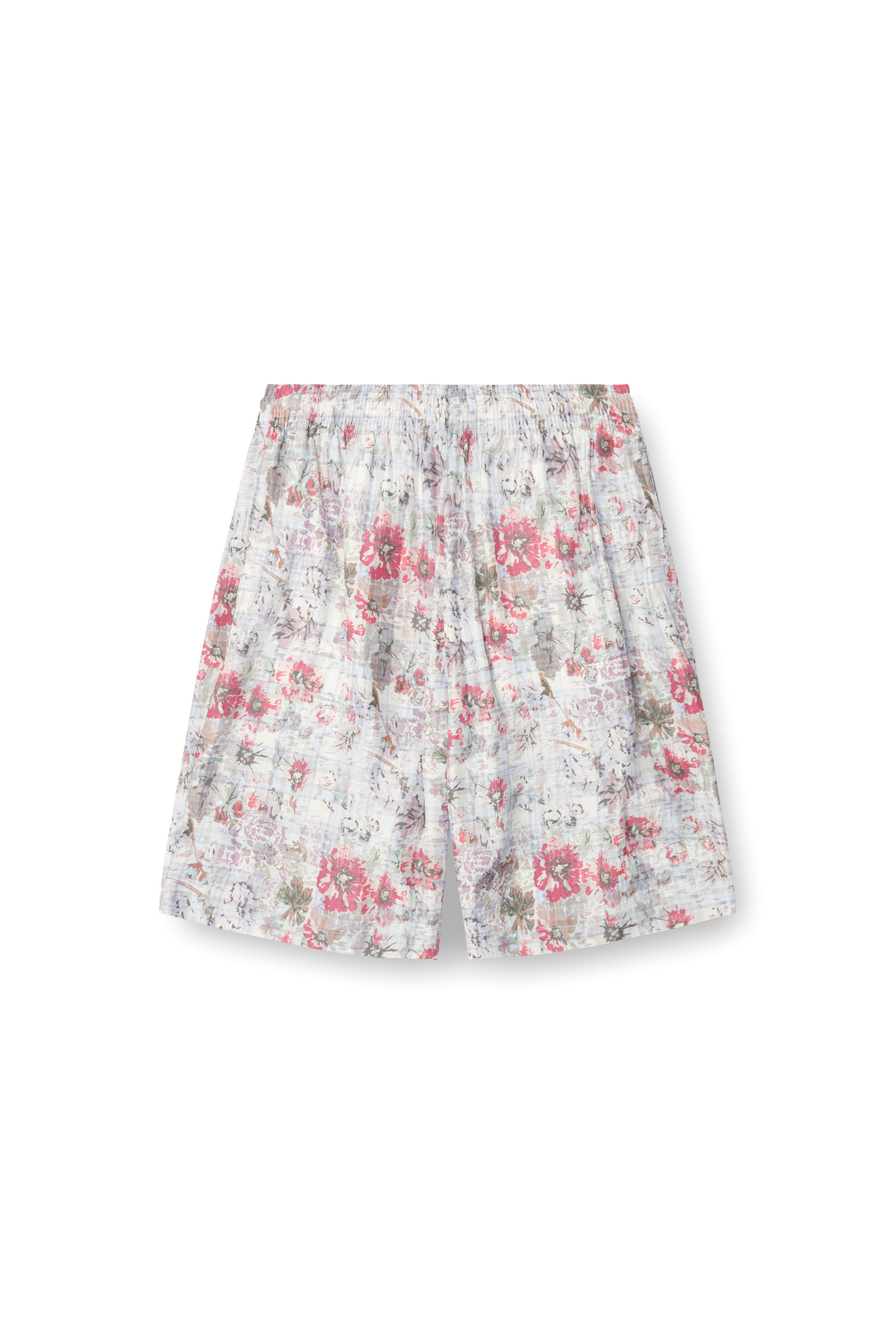 Diesel - P-LEYS, Man's Acetate shorts with floral print in Blue/Pink - 2