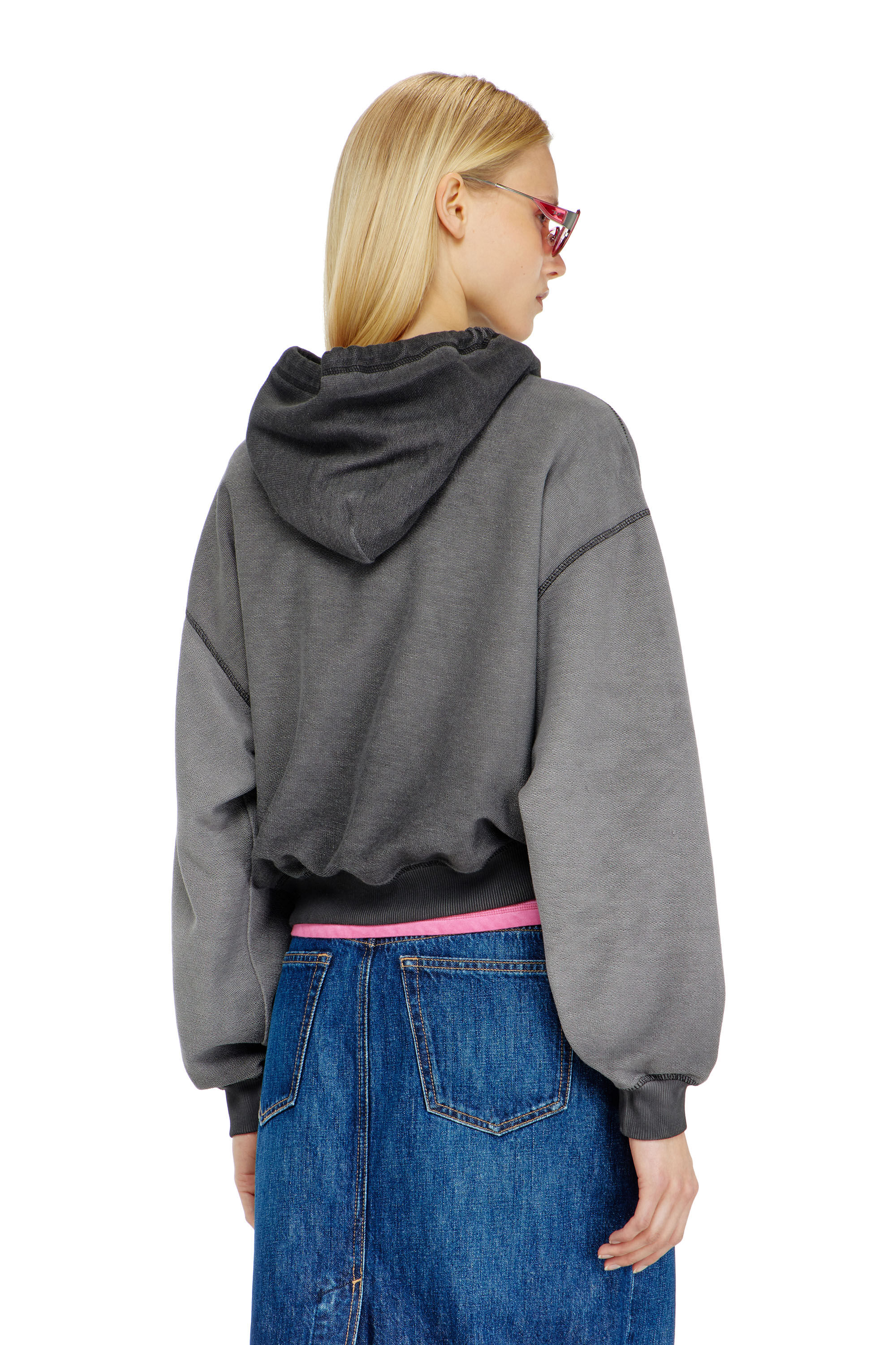 Diesel - F-SUNNY-HOOD, Woman's Hoodie with d&eacute;vor&eacute; print in null - 4