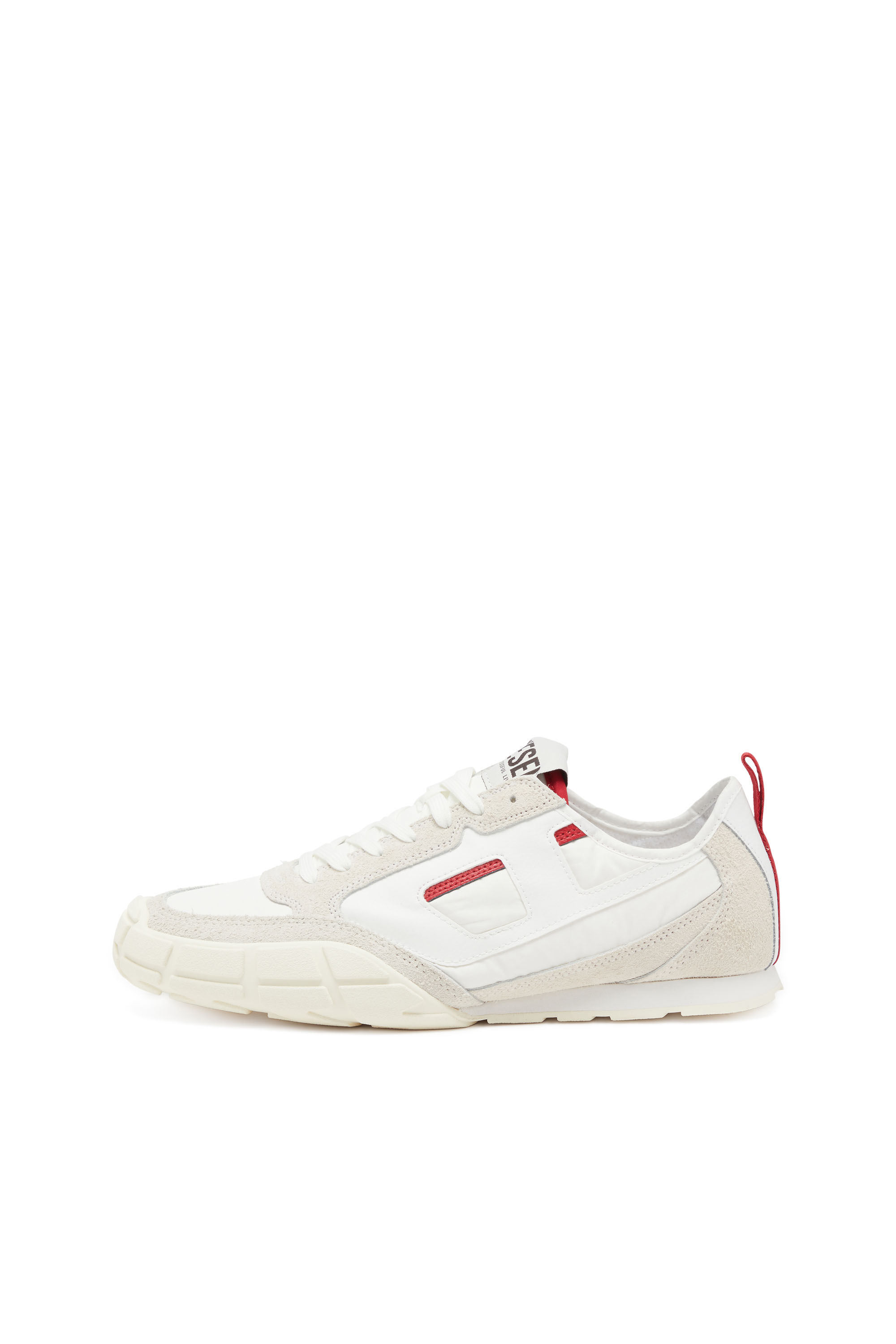Diesel - S-PAGODHA LOW, Man's Sneakers in leather, suede and ripstop in White/Red - 8