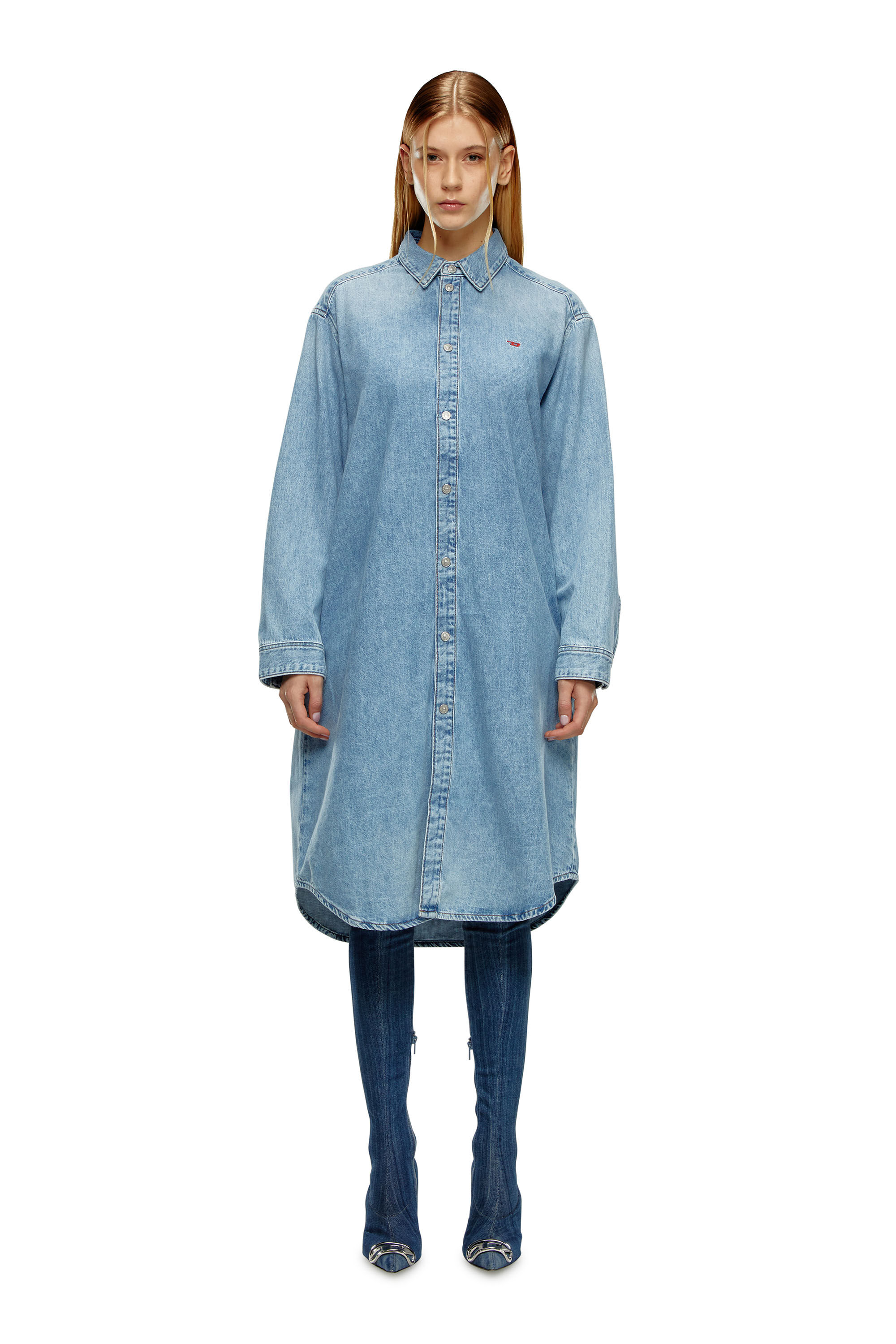 Women s Shirt dress in denim Blue Diesel