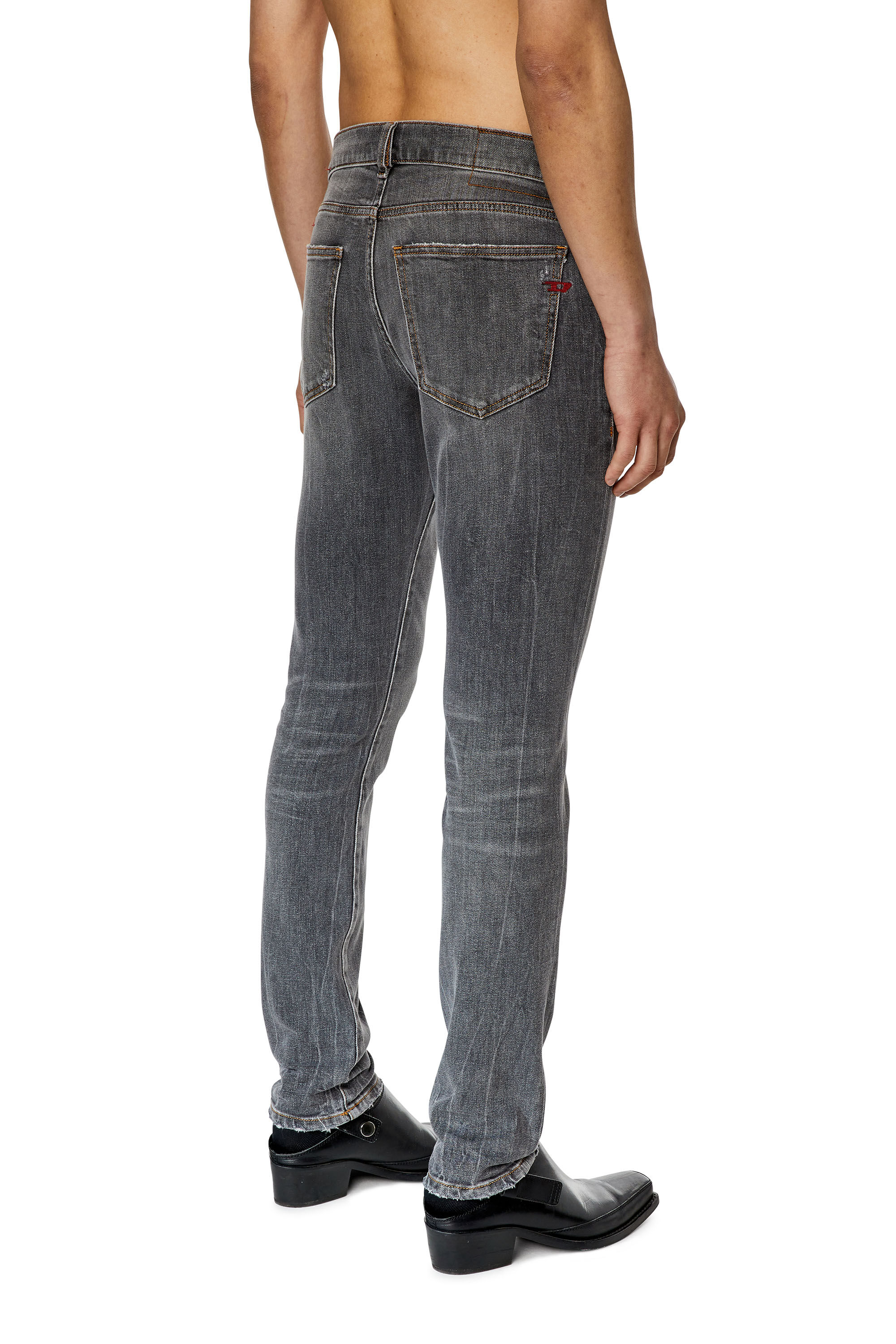 Diesel - Slim Jeans 2019 D-Strukt 09E80, Black/Dark grey - Image 4