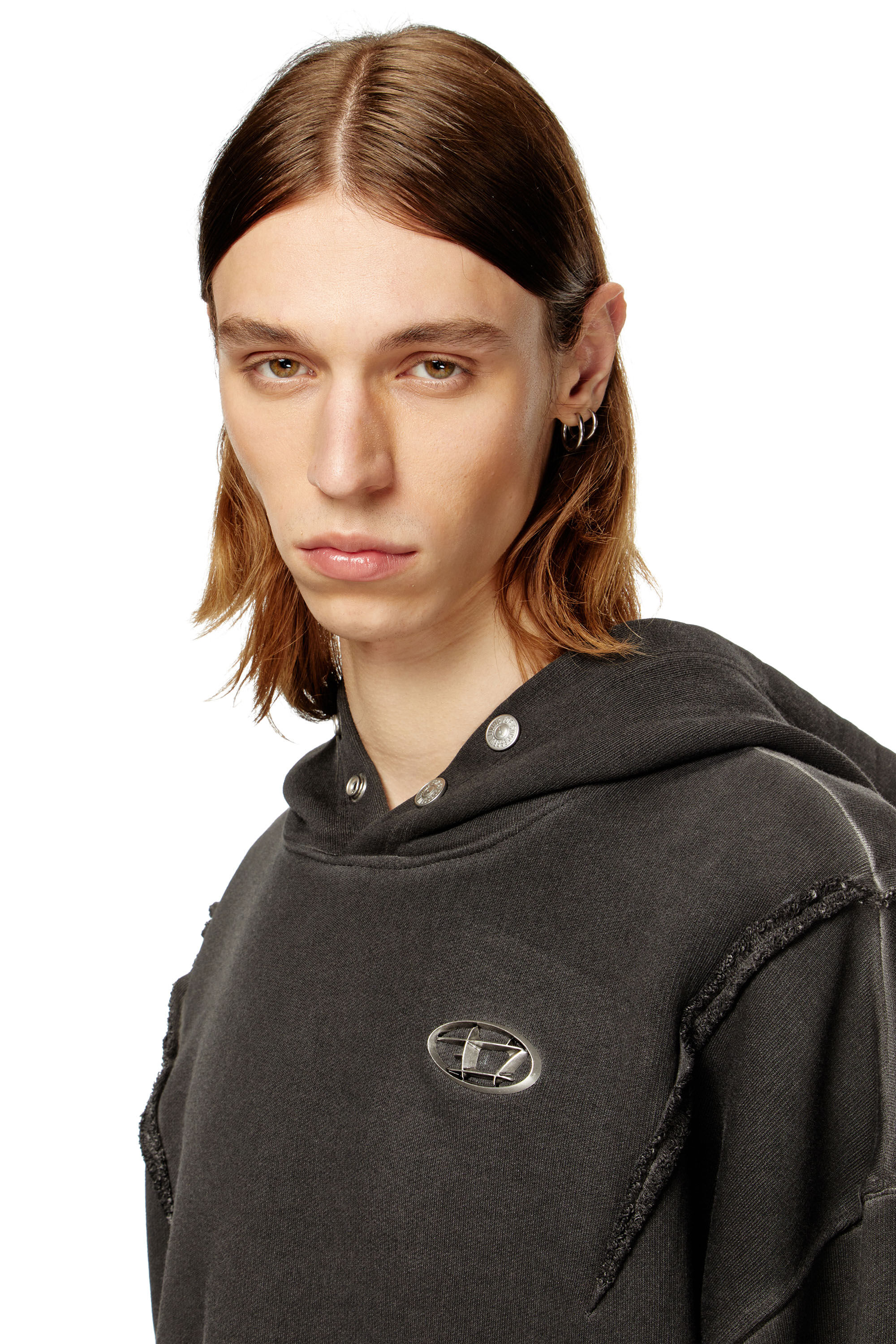 Diesel - S-THUG-HOODIE, Unisex's Hoodie with faded effect in Black - 5