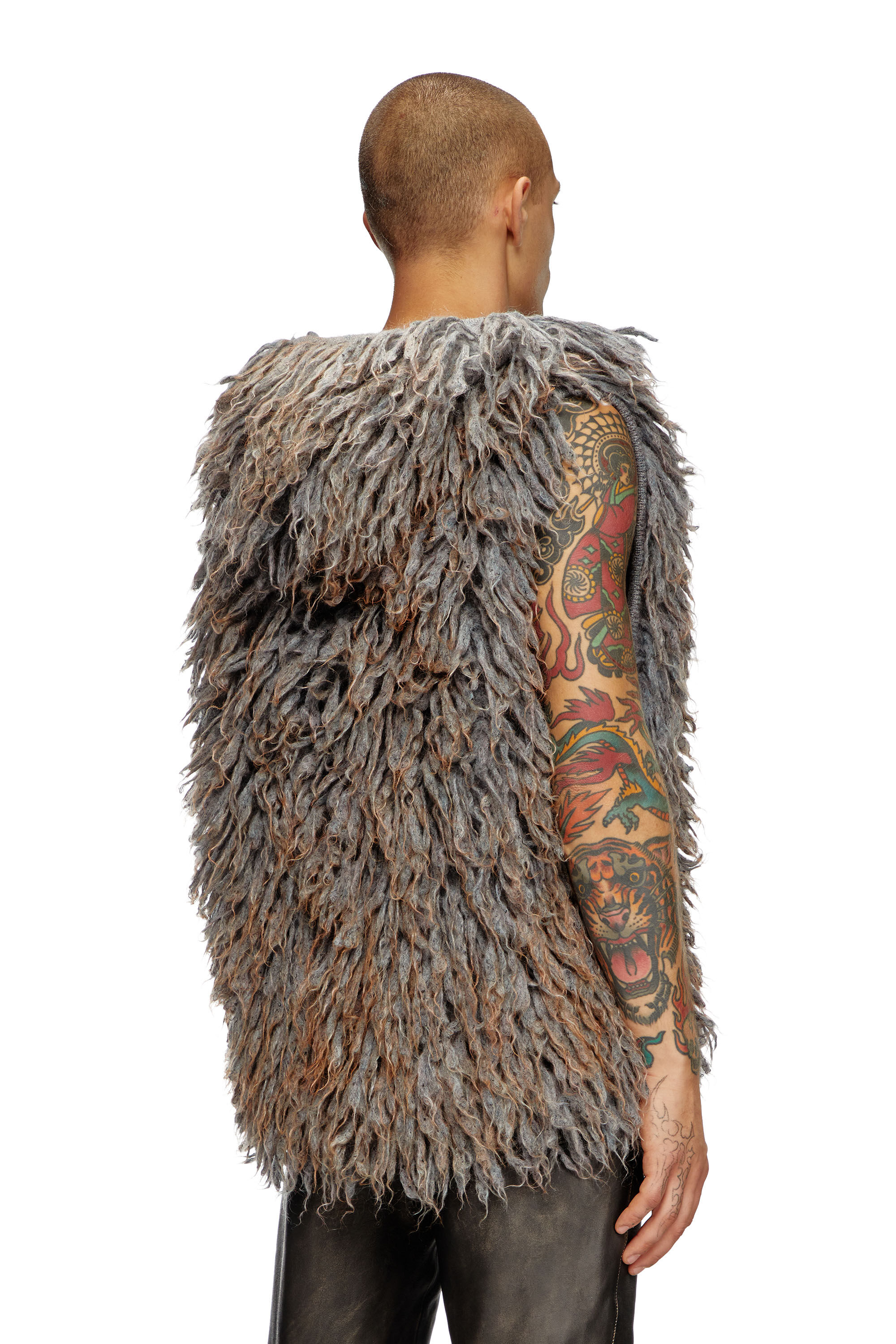 Sleeveless fur hoodie cheap