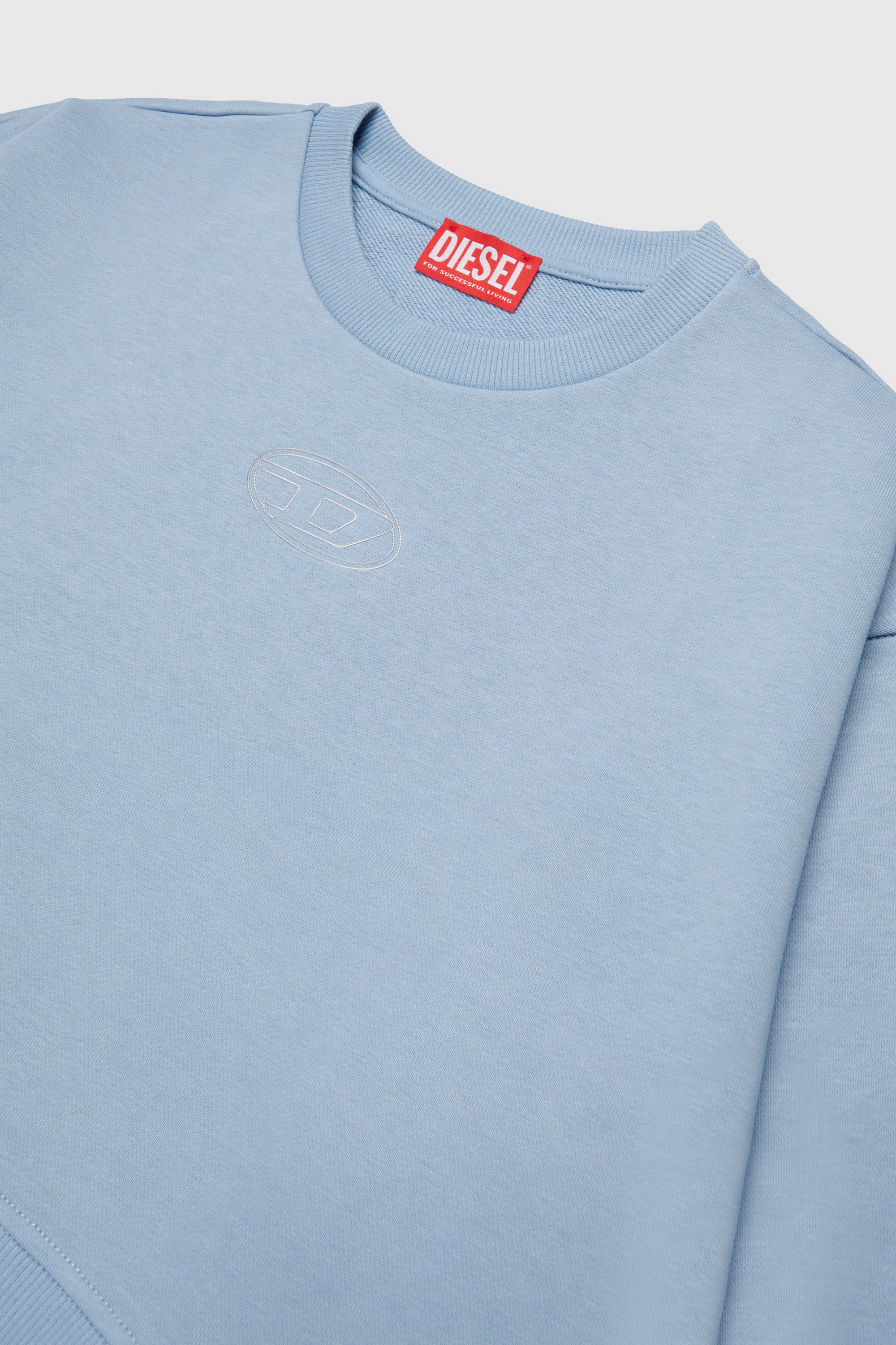 Diesel - SALILLY, Woman's Sweatshirt with Oval D logo in Light Blue - 3