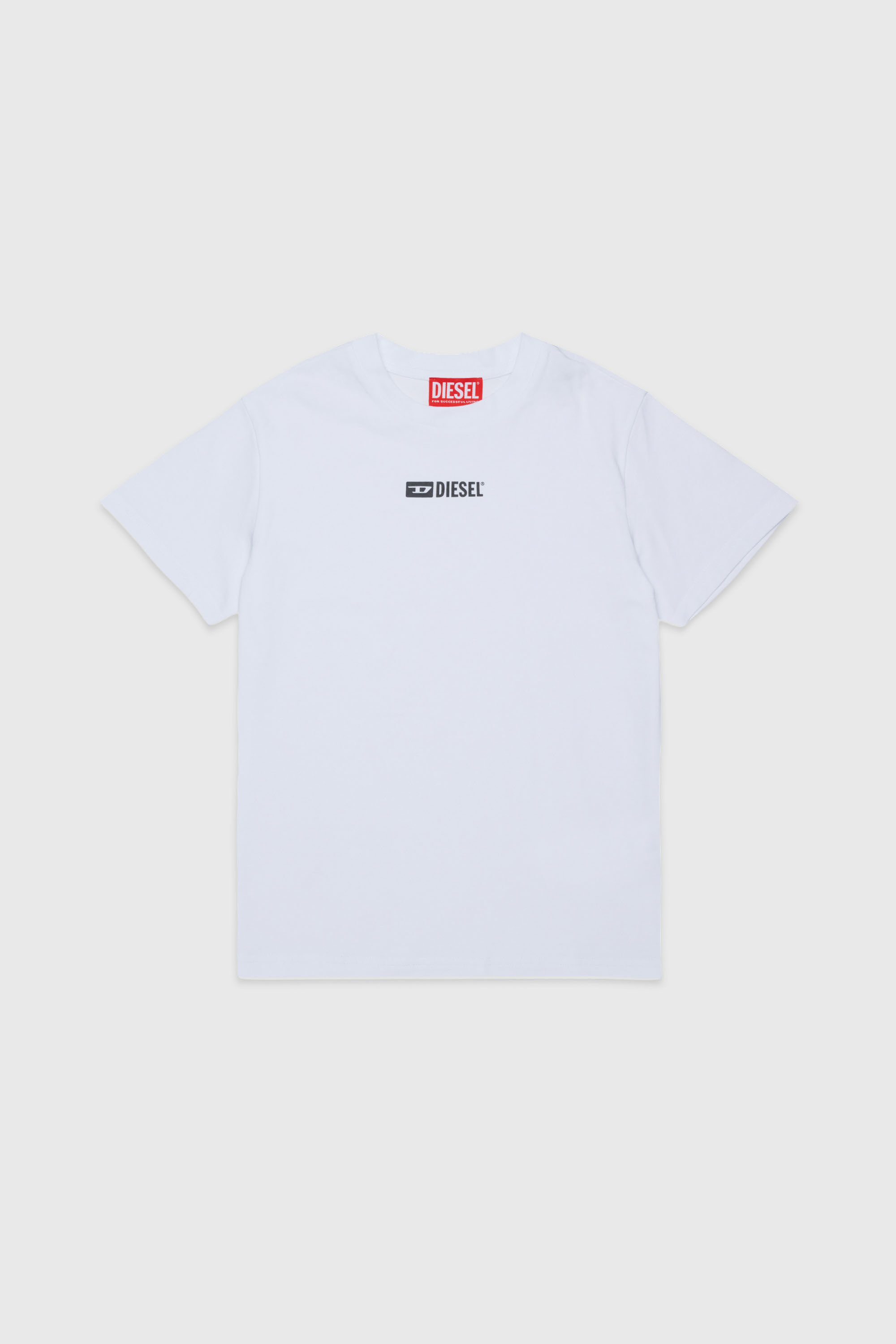 Diesel - UTTER, Man's T-shirt in stretch cotton with logo print in White - 1