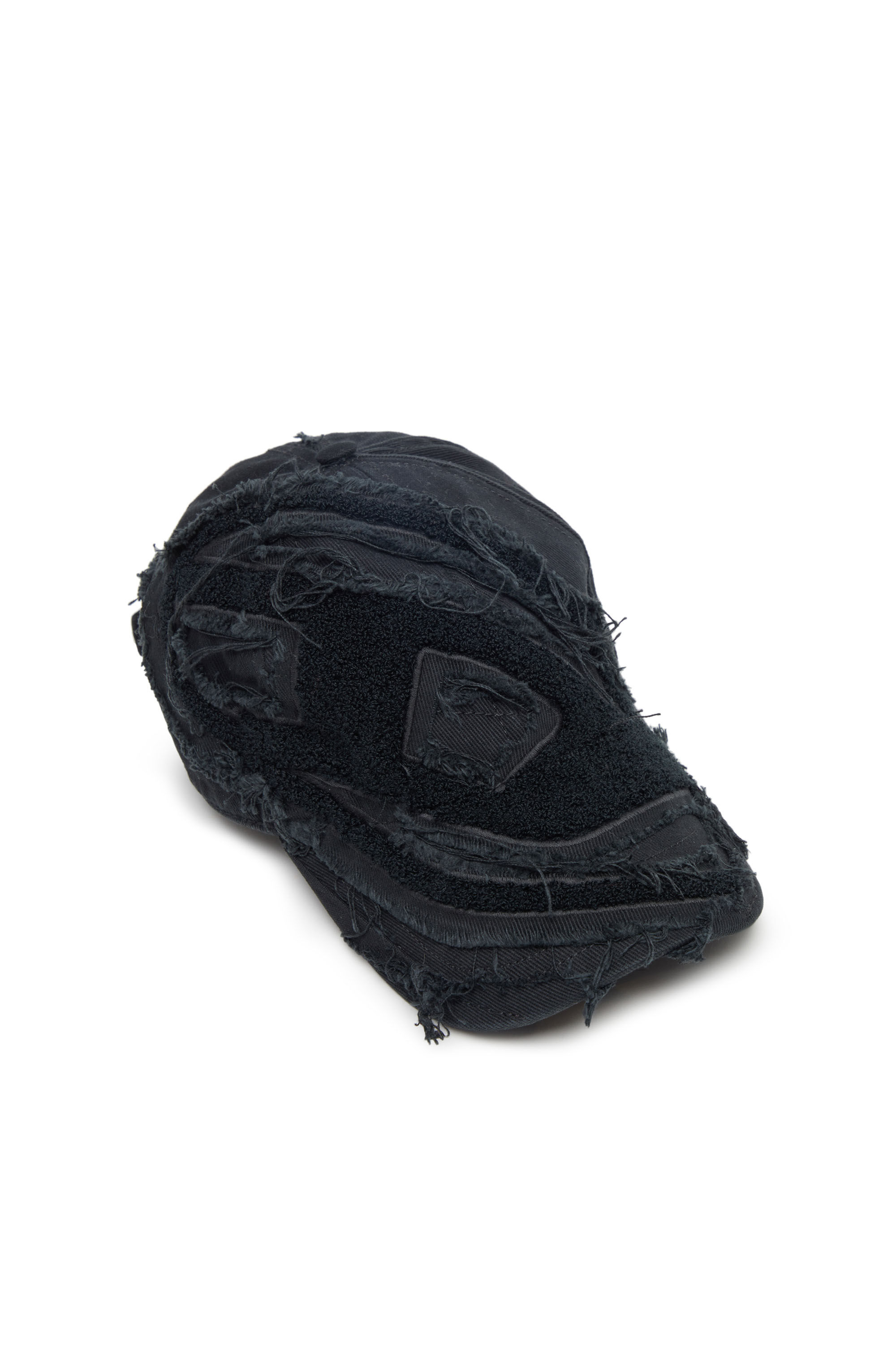 Diesel - C-OBI, Man Baseball cap with towel oval D patch in Black - Image 3