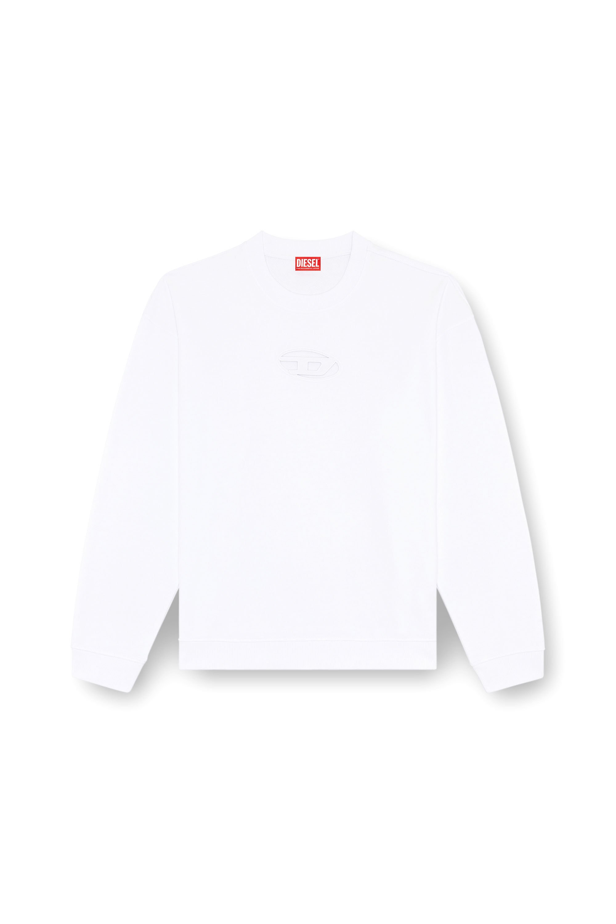 Diesel - S-BOXT-OD, Man Sweatshirt with cut-out Oval D logo in White - Image 2