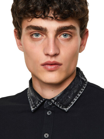 T-MILES-NEW Man: Polo shirt with denim collar | Diesel