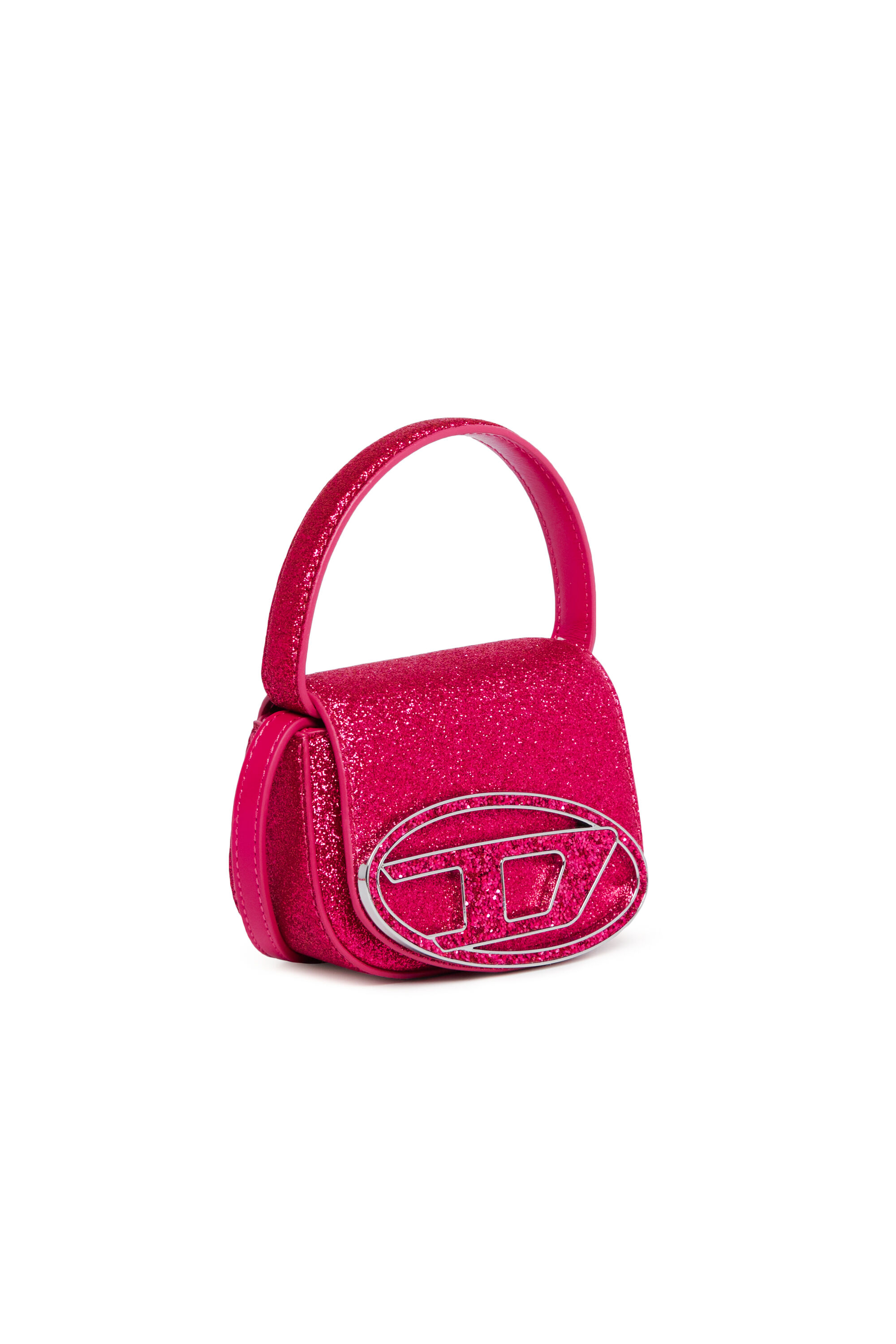 Diesel - 1DR XS, Woman Iconic mini bag in glitter fabric in Pink - Image 3