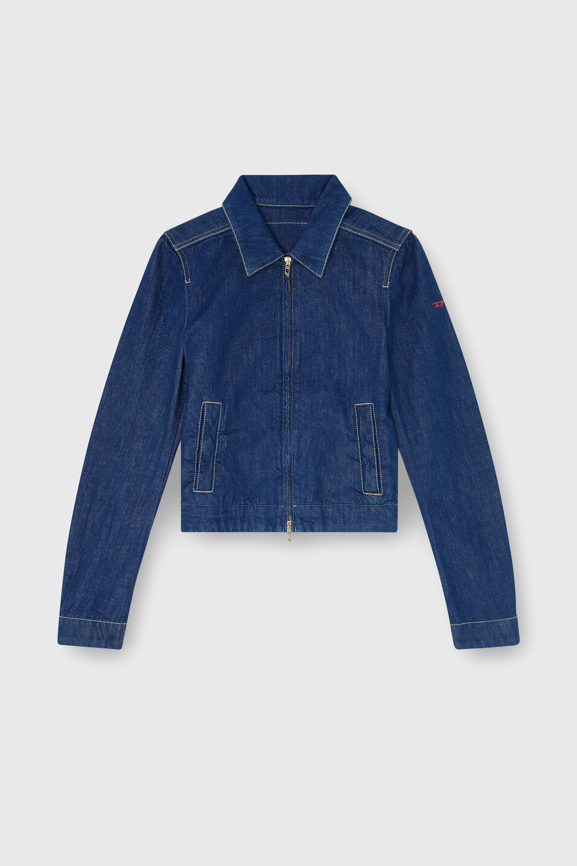 Diesel - DE-CORB, Woman's Coach jacket in rinse denim in Dark Blue - 2