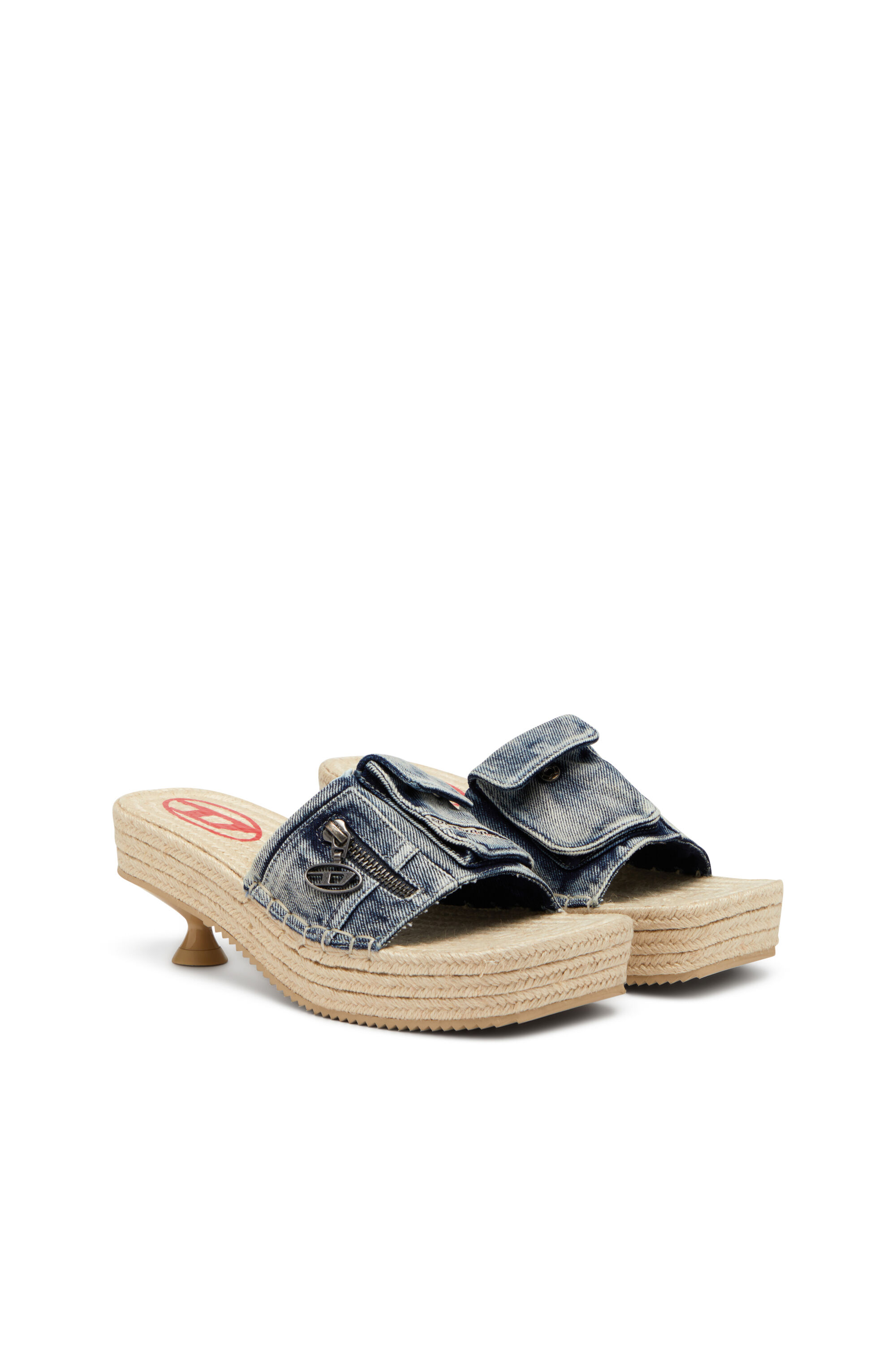 Women's D-Ibiza-Heeled platform espadrilles in denim | Blue | Diesel
