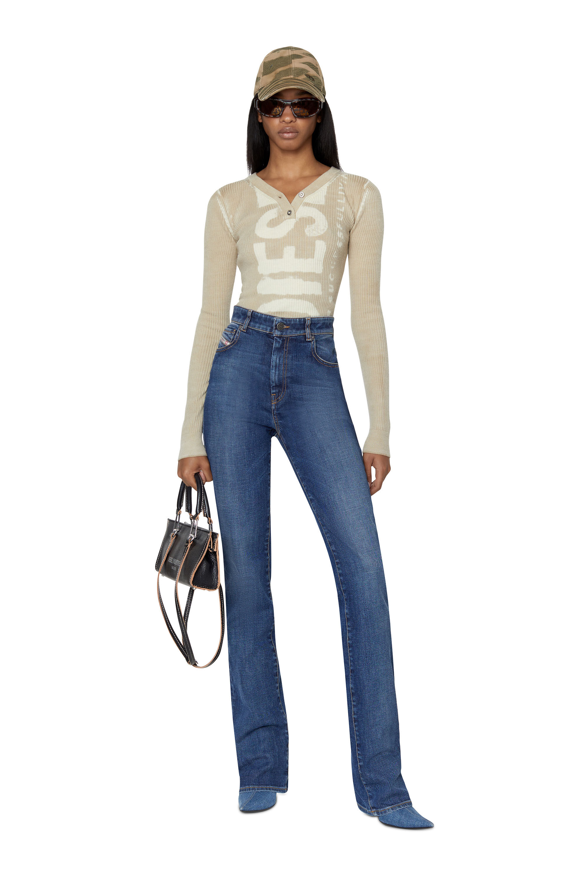 Diesel - Bootcut and Flare Jeans D-A01 09F52, Medium blue - Image 1