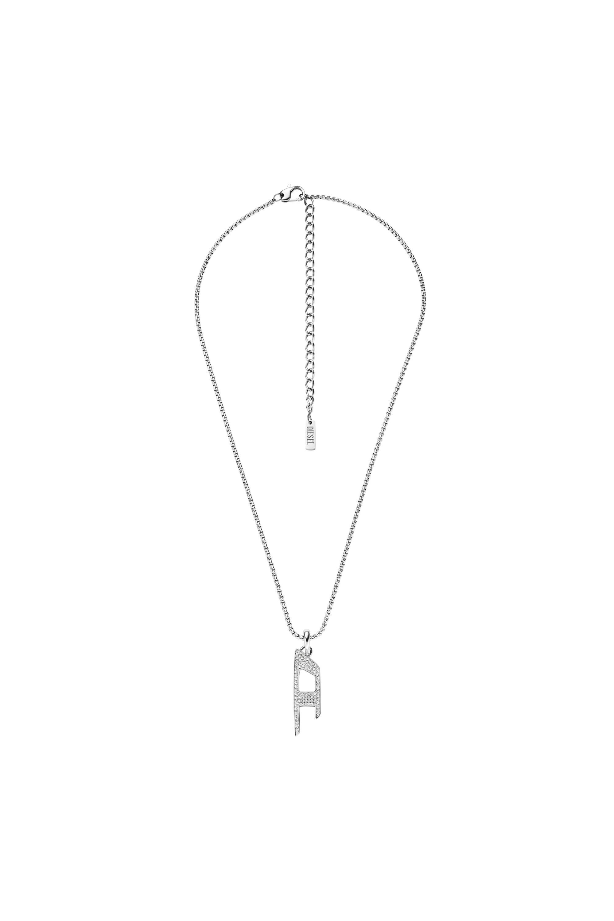 Diesel - DX1624040 JEWELLERY, Unisex's Stainless steel glitz pendant necklace in Silver - 1
