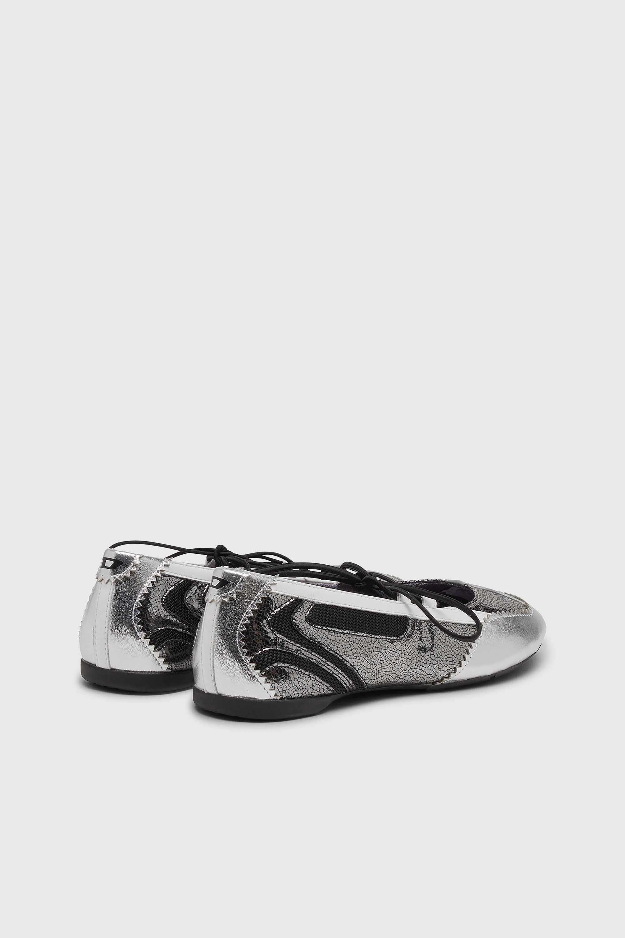 Women's D-Mile-Metallic lace-up ballet flats | Silver | Diesel