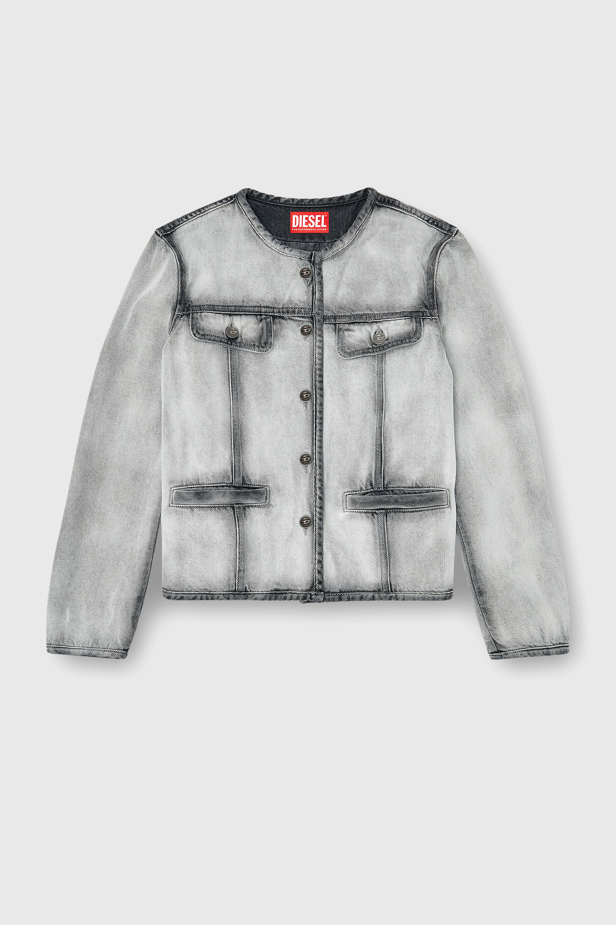 Diesel - DE-GRAFY-FSI, Woman's Jacket in soft skeleton denim in Grey - 2