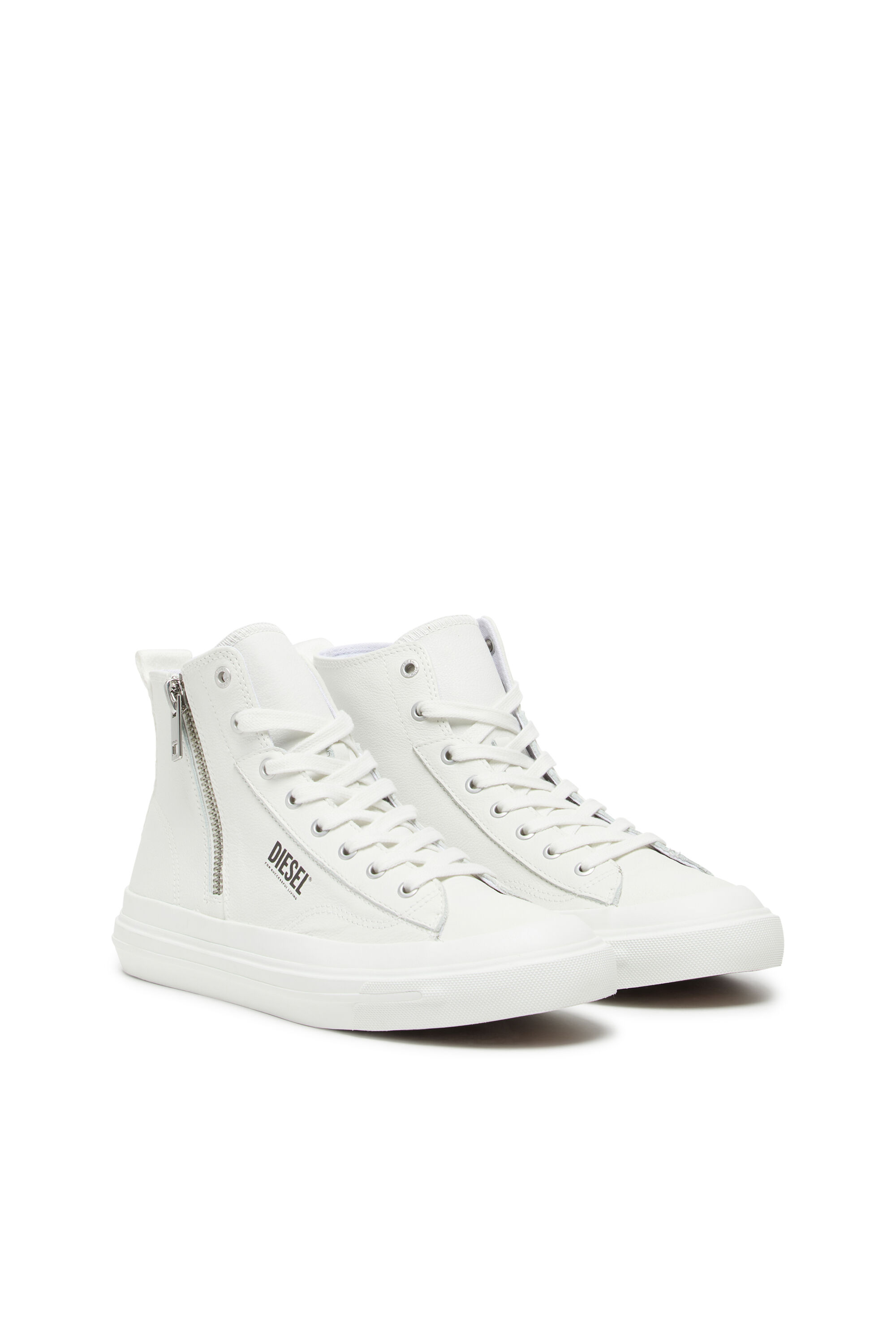 Men s S Athos Dv Mid High top sneakers with side zip White Diesel