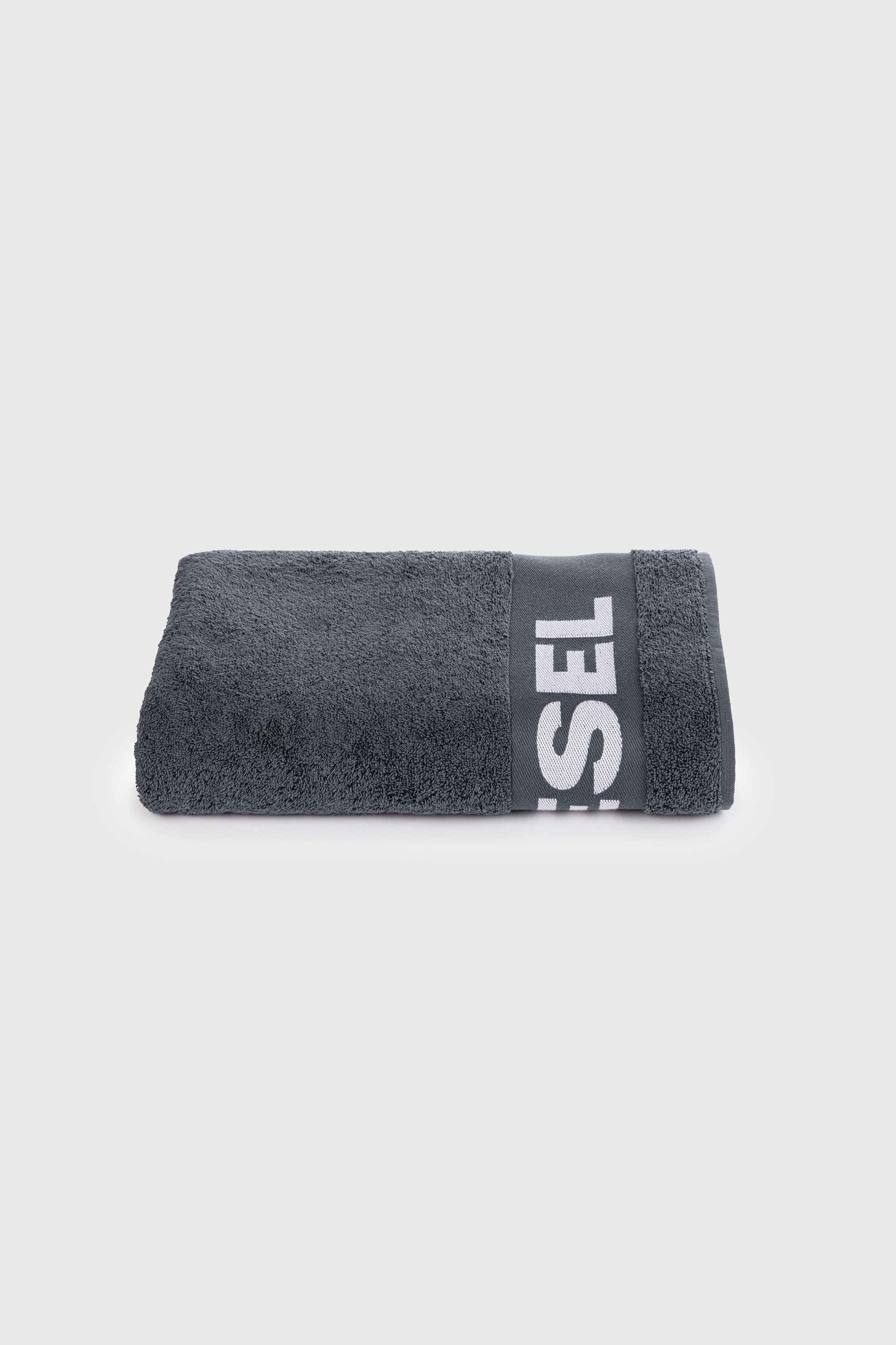 Diesel - 1015211 LOGO-COTTON TOWEL 100X180 GREY, Unisex's Logo-Cotton Terry Towel in Dark grey - 1
