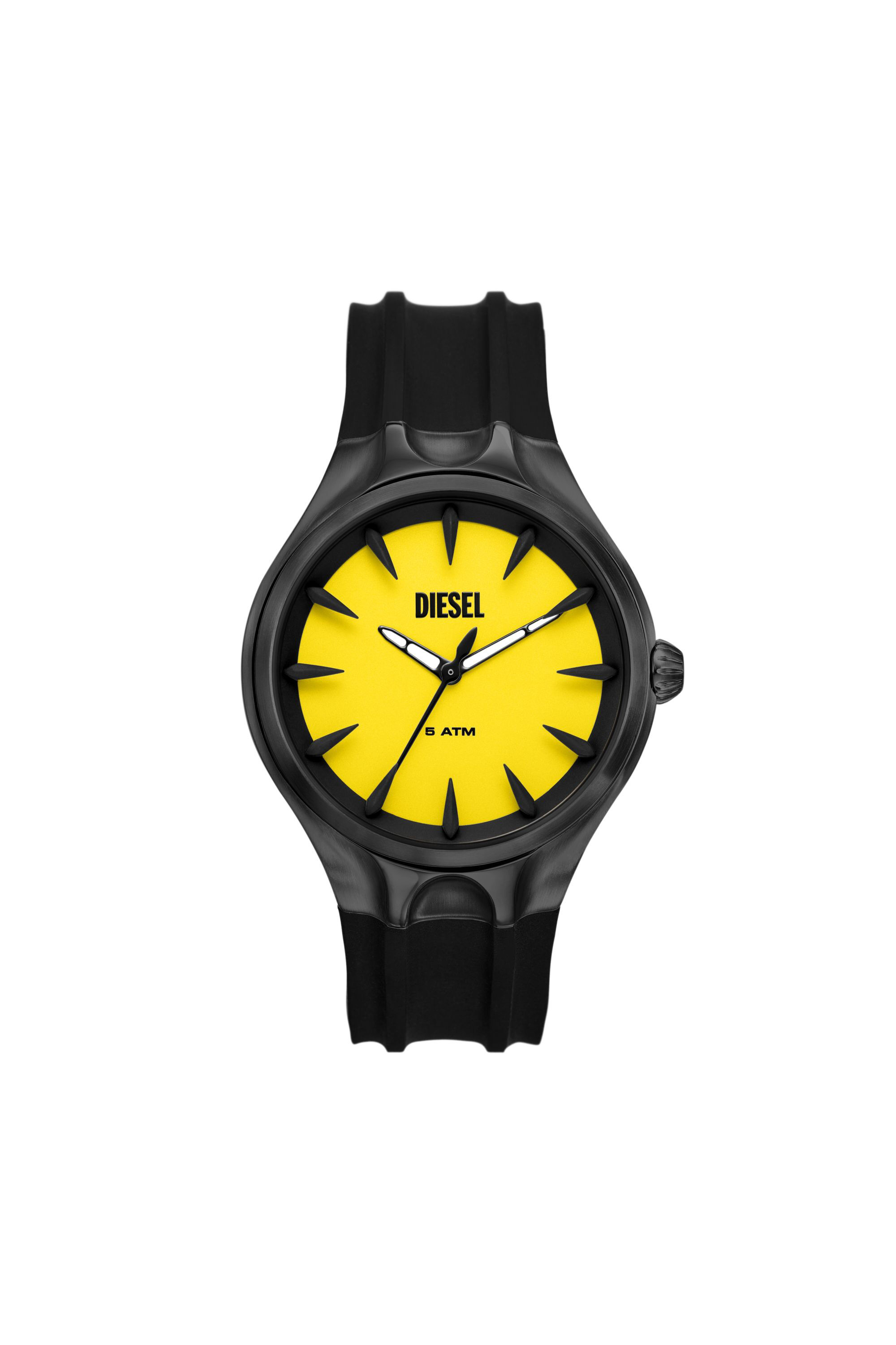Men s Streamline three hand black silicone watch Black Diesel
