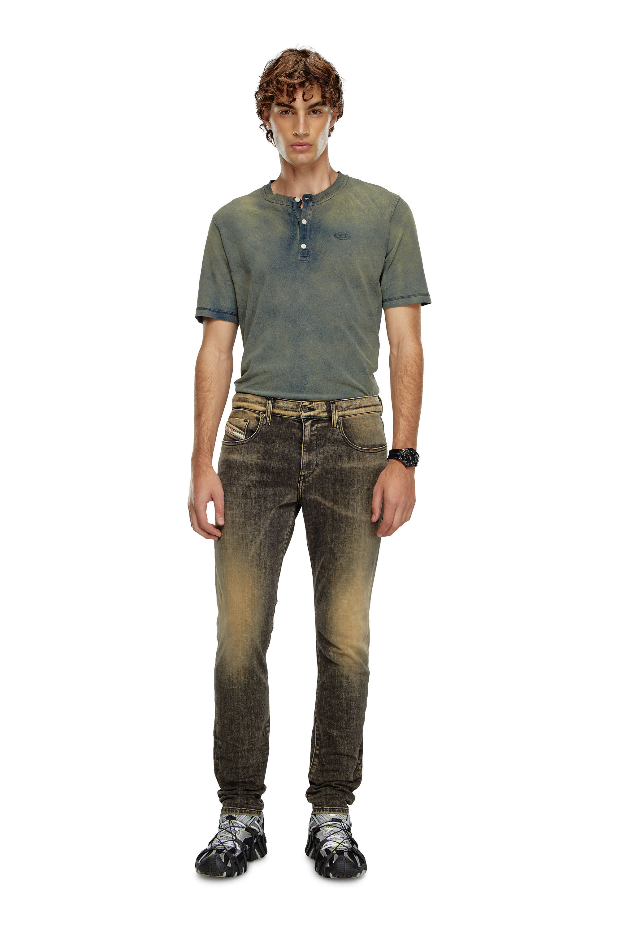 Men s Slim Jeans Black Beige Diesel 2019 D Strukt