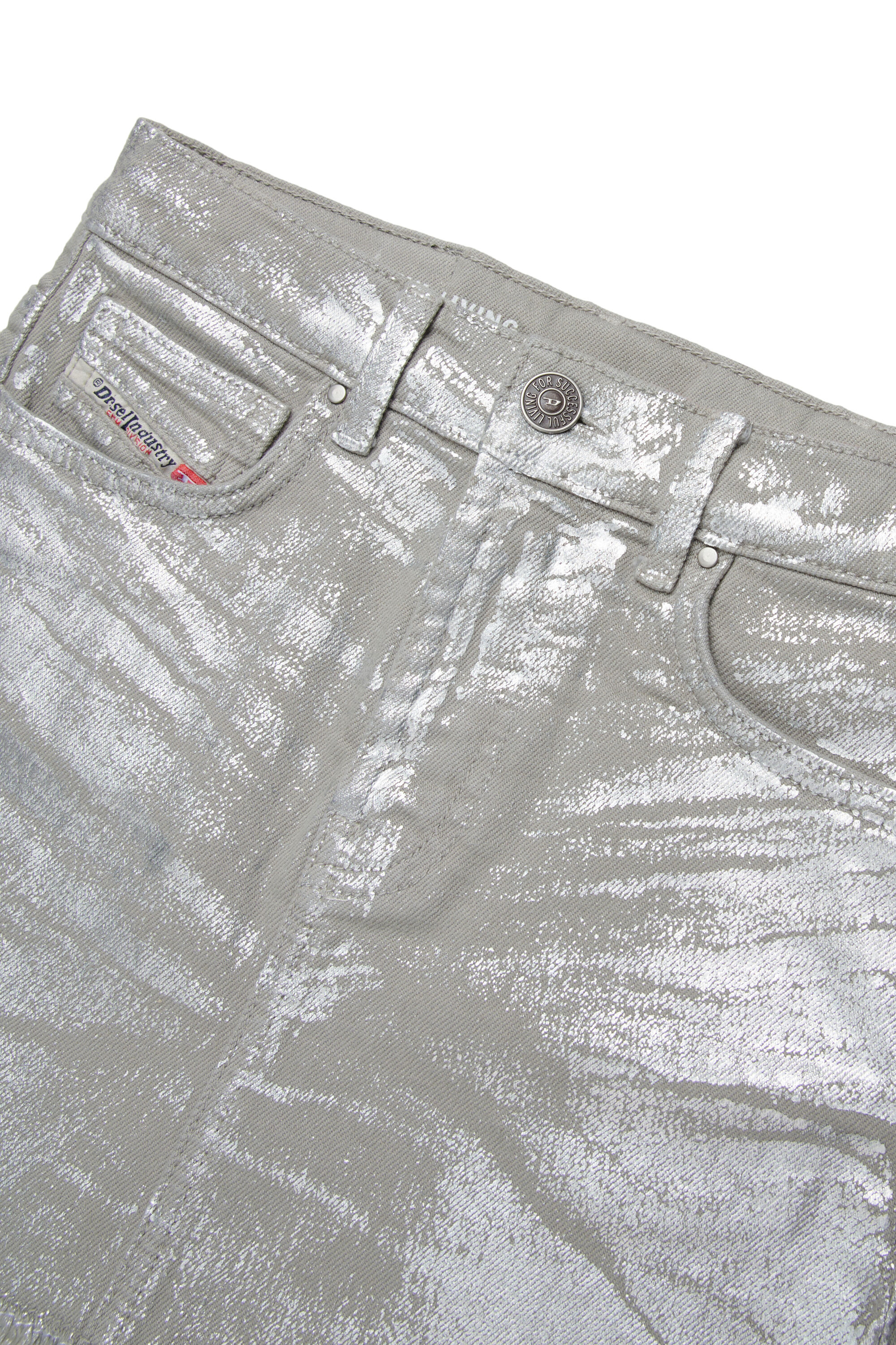 Diesel - GIANNA-SP, Woman's Denim skirt with metallic finish in Silver - 3