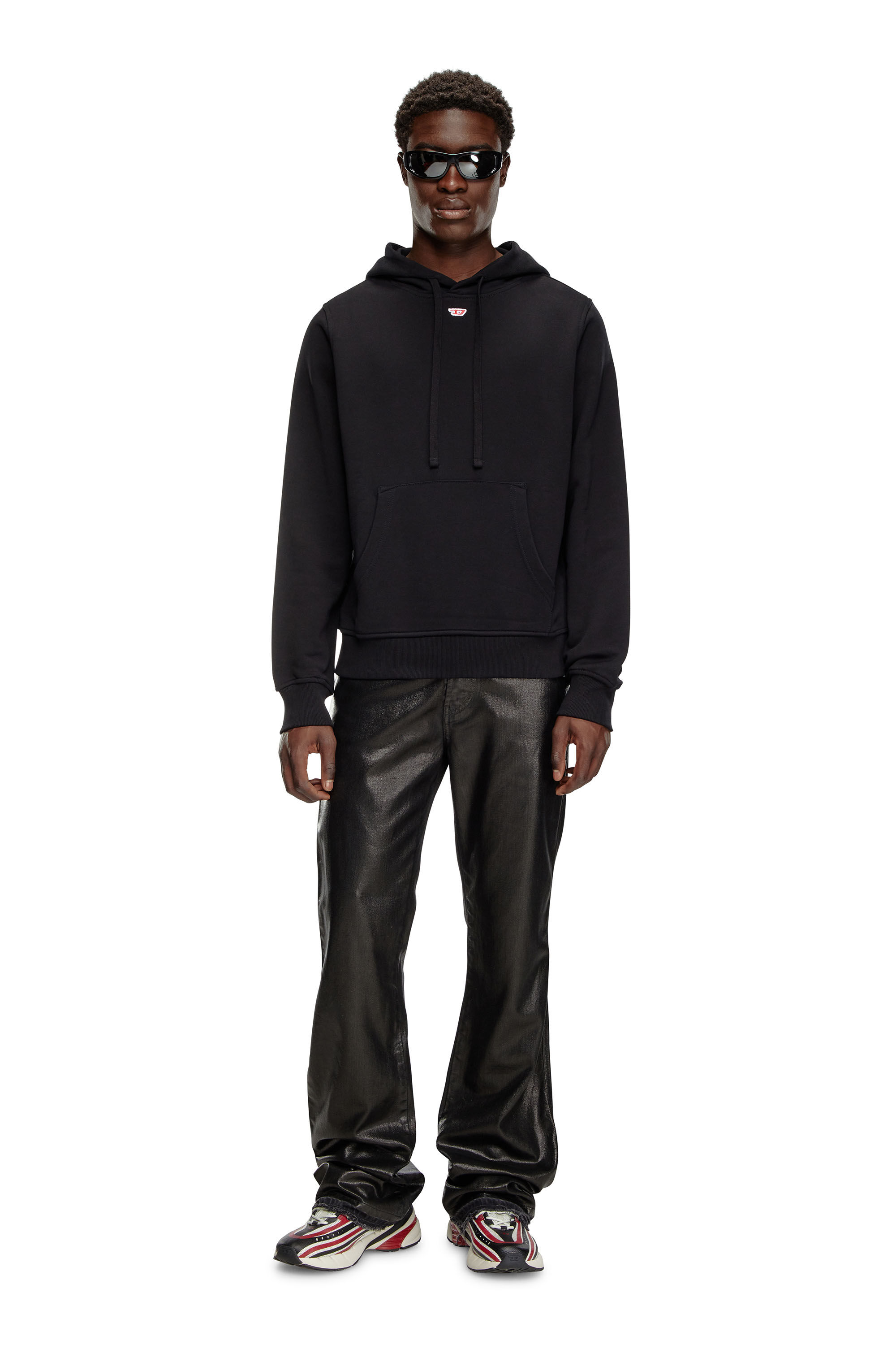 S-GINN-HOOD-D Man: Cotton hoodie with mini D patch | Diesel