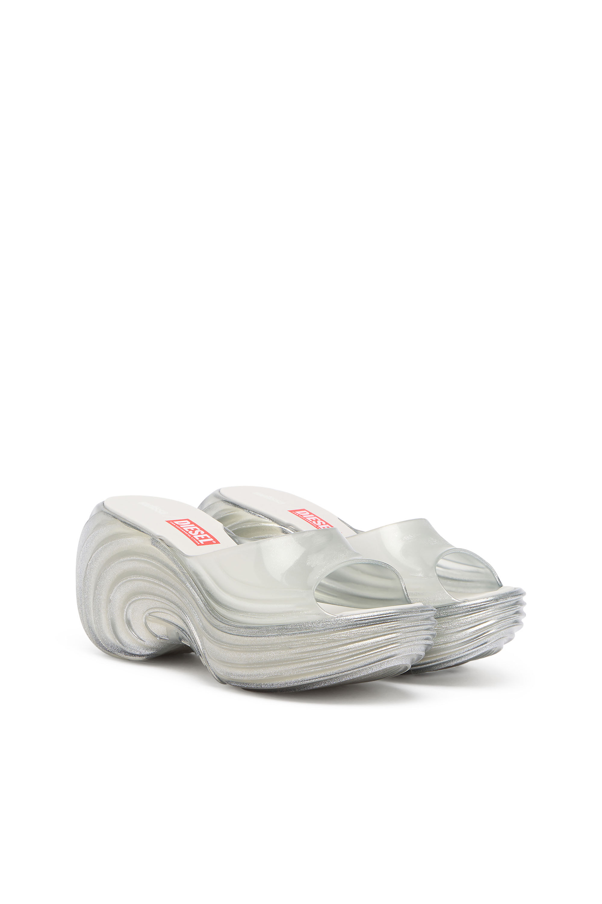 Diesel - MELISSA QUANTUM PLATFORM, Woman's Platform mule in Melflex&reg; in Silver - 2