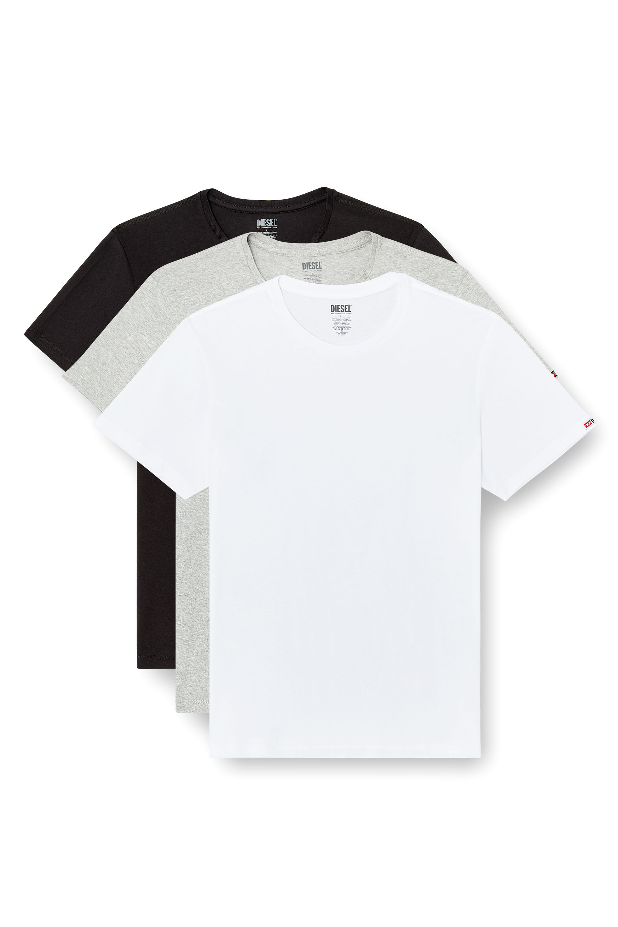Diesel - RANDAL-D-CORE-3PACK, Man's Set of 3 cotton T-shirts in White/Grey - 2